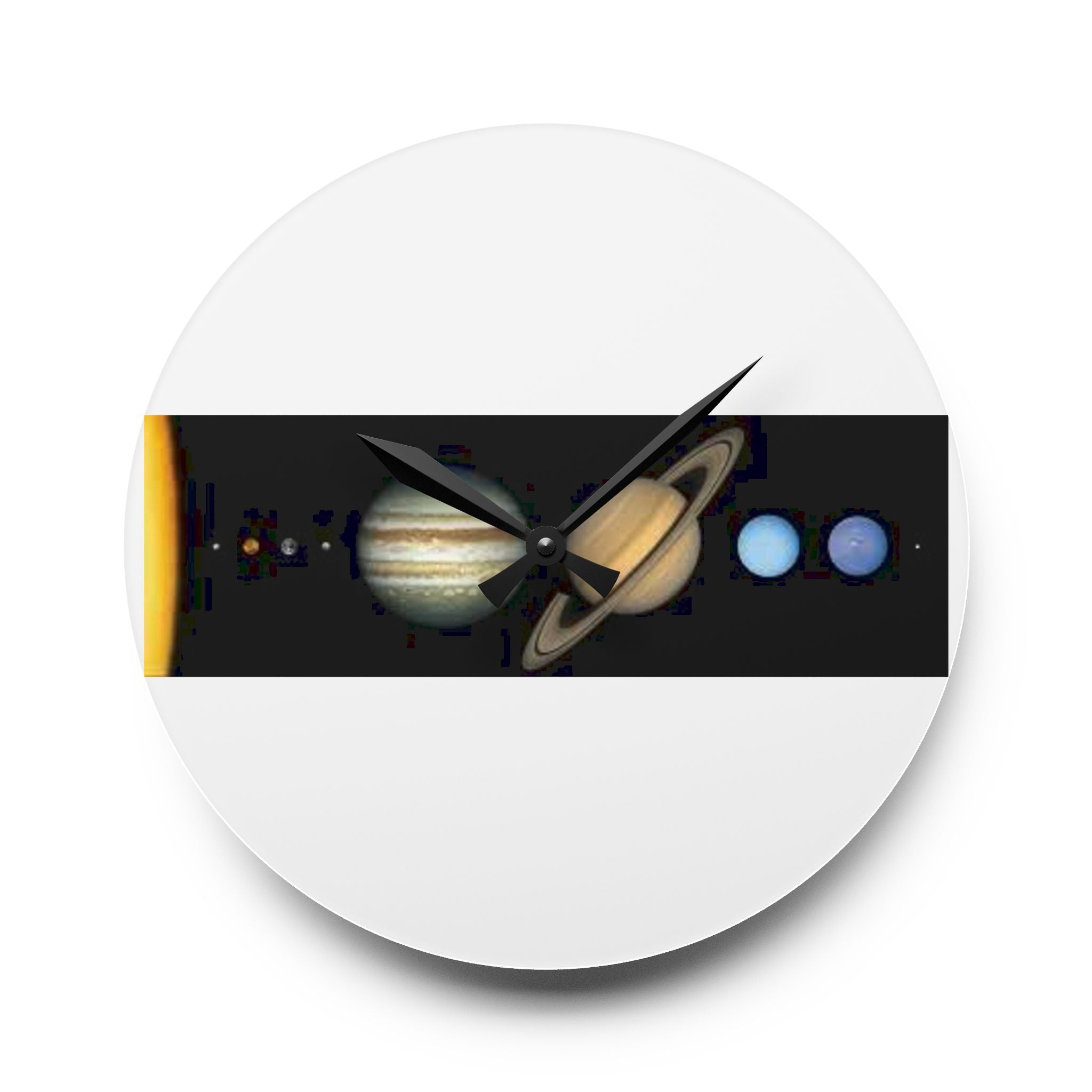 Solar System Planets Acrylic Wall Clock | Space Planet Design