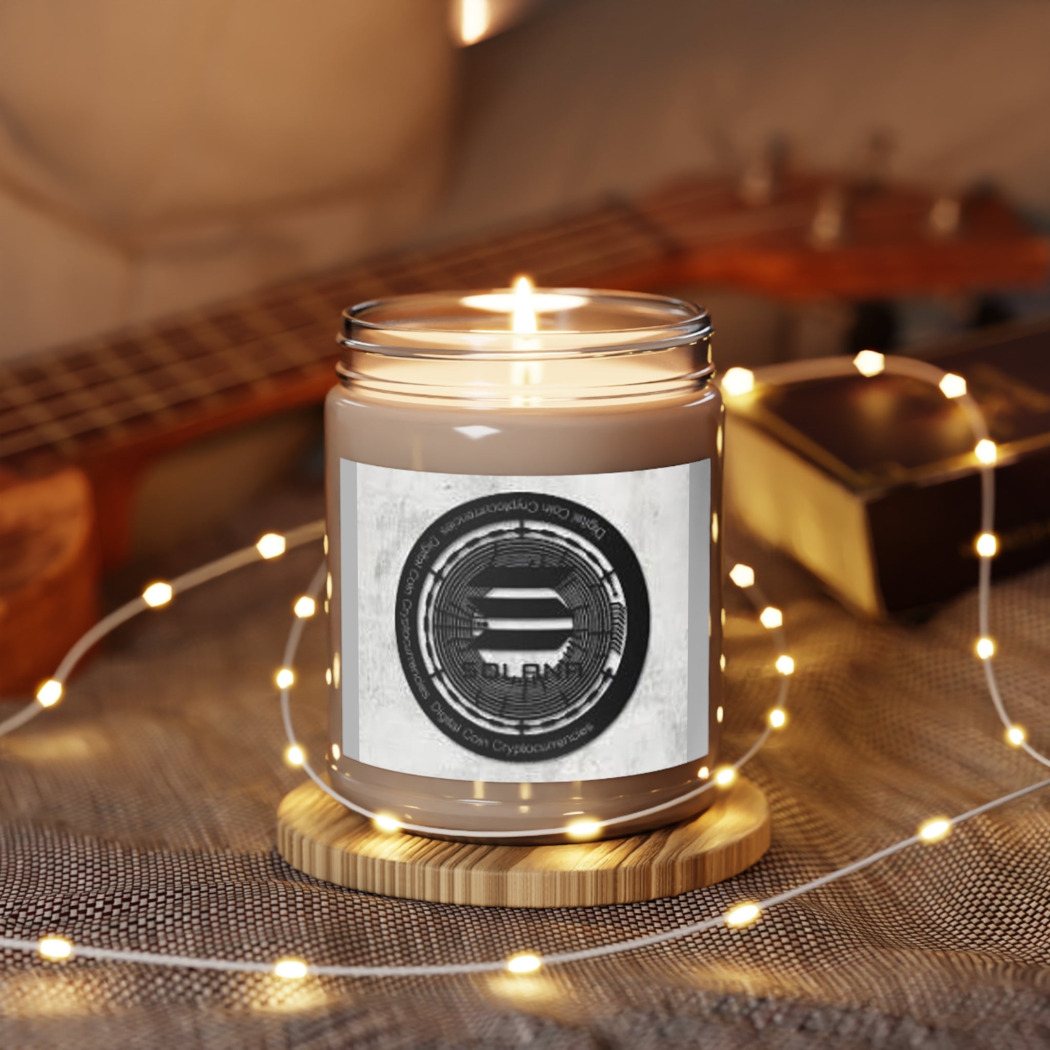 Solana Crypto Coin Candle 9oz Soy Candle | White Lid
