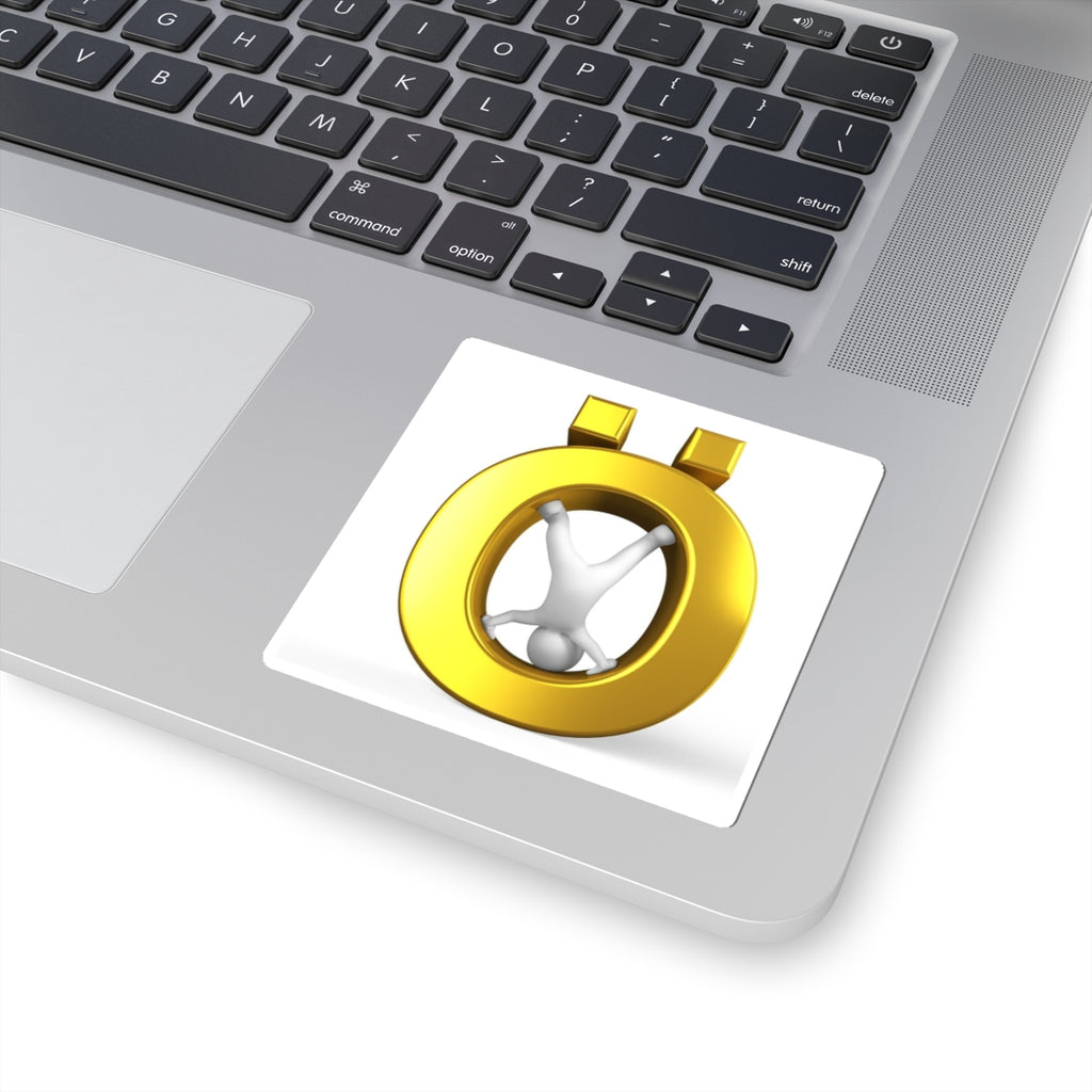 Gold Ö Letter with Figure sticker | Kiss-Cut Stickers