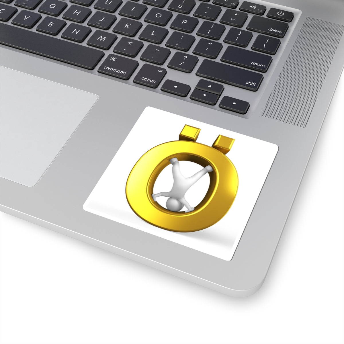 Gold Ö Letter with Figure sticker | Kiss-Cut Stickers