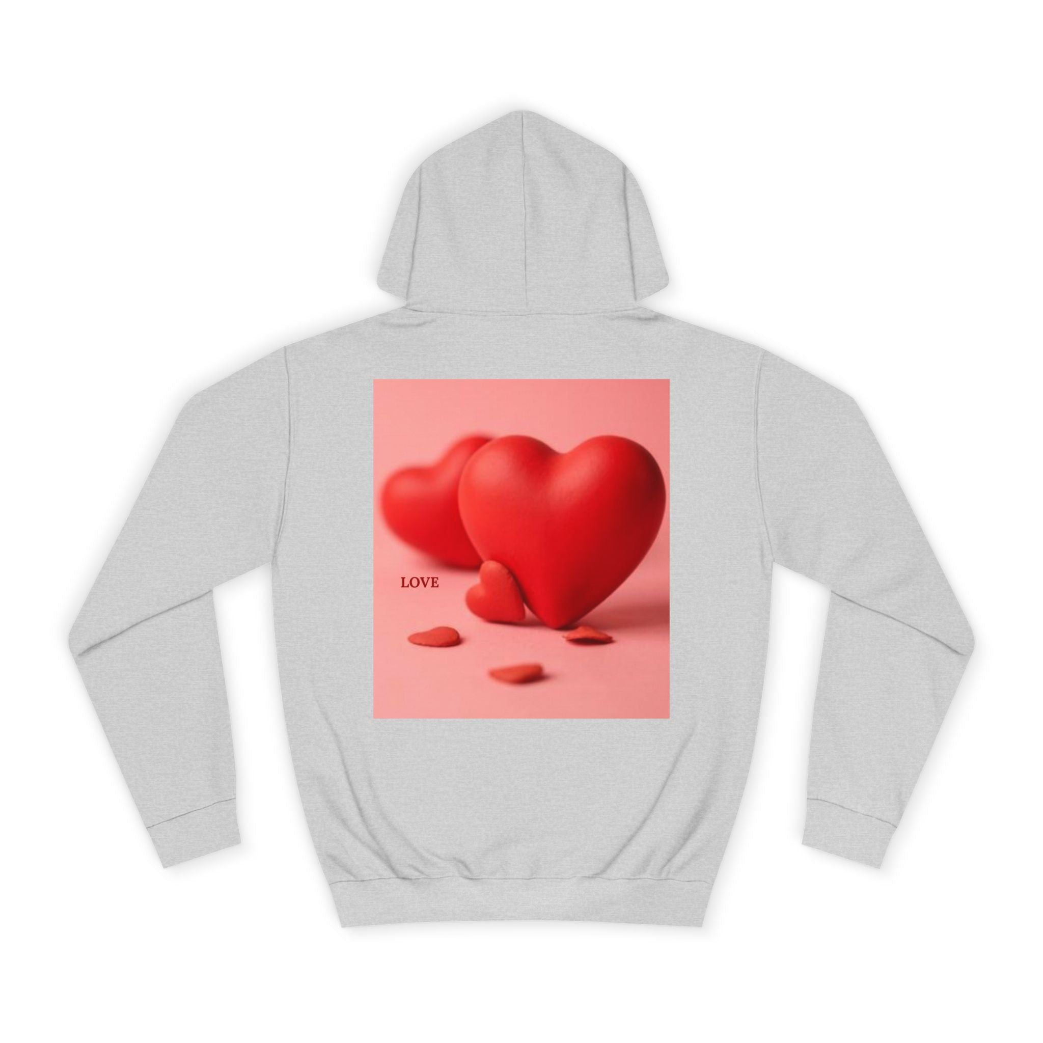 Cute 3D Heart Illustration Hoodie | Love Graphic Pullover