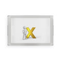 3D Gold X with Figure Acrylic Serving Tray | Modern Initial Decor