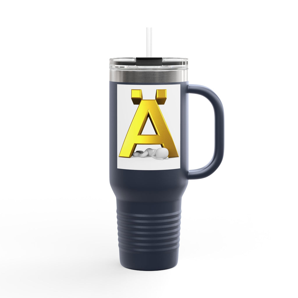 Gold 3D Letter A Mug | 40oz Insulated Travel Mug