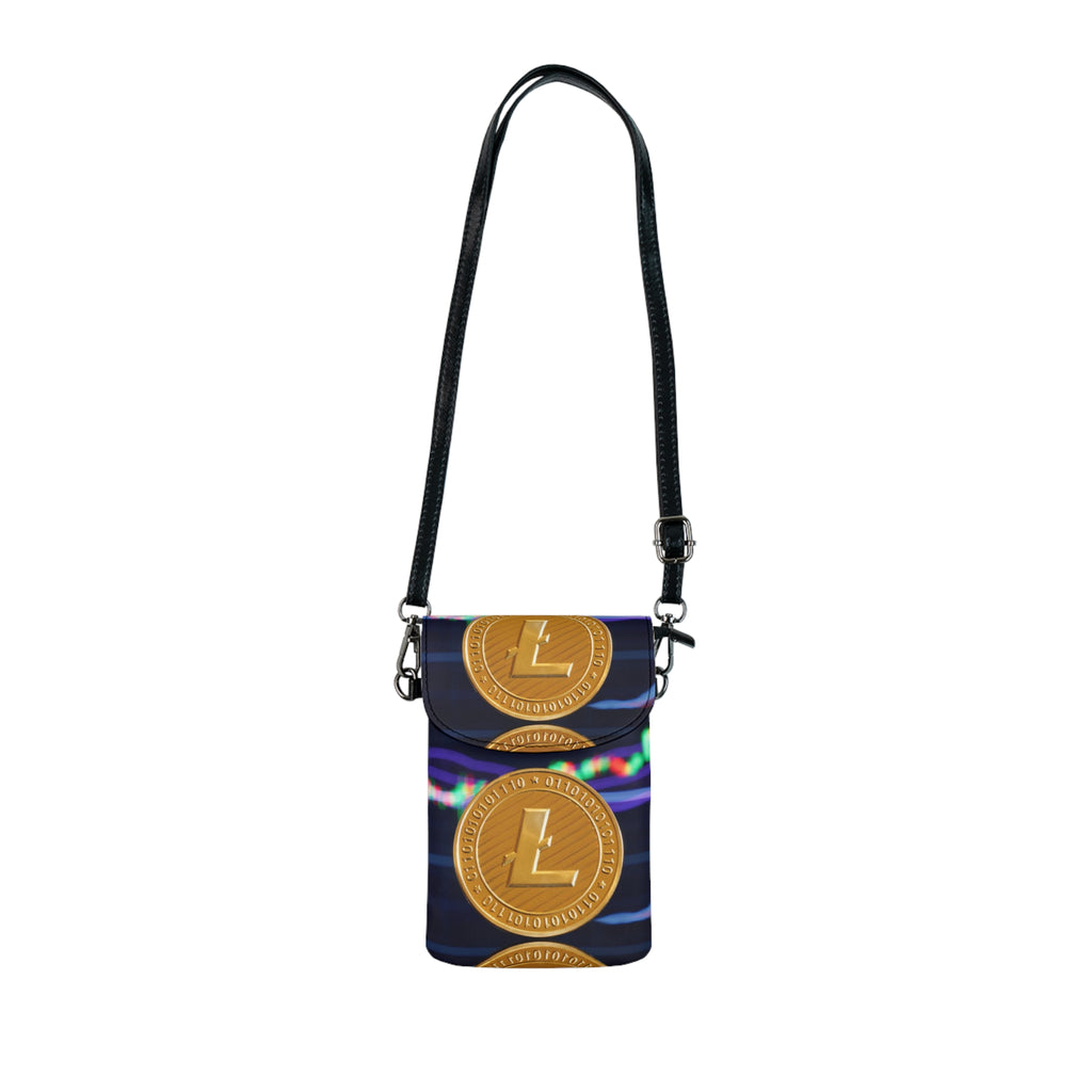Litecoin Coin Pattern Small Cell Phone Wallet | Crypto Phone Pouch