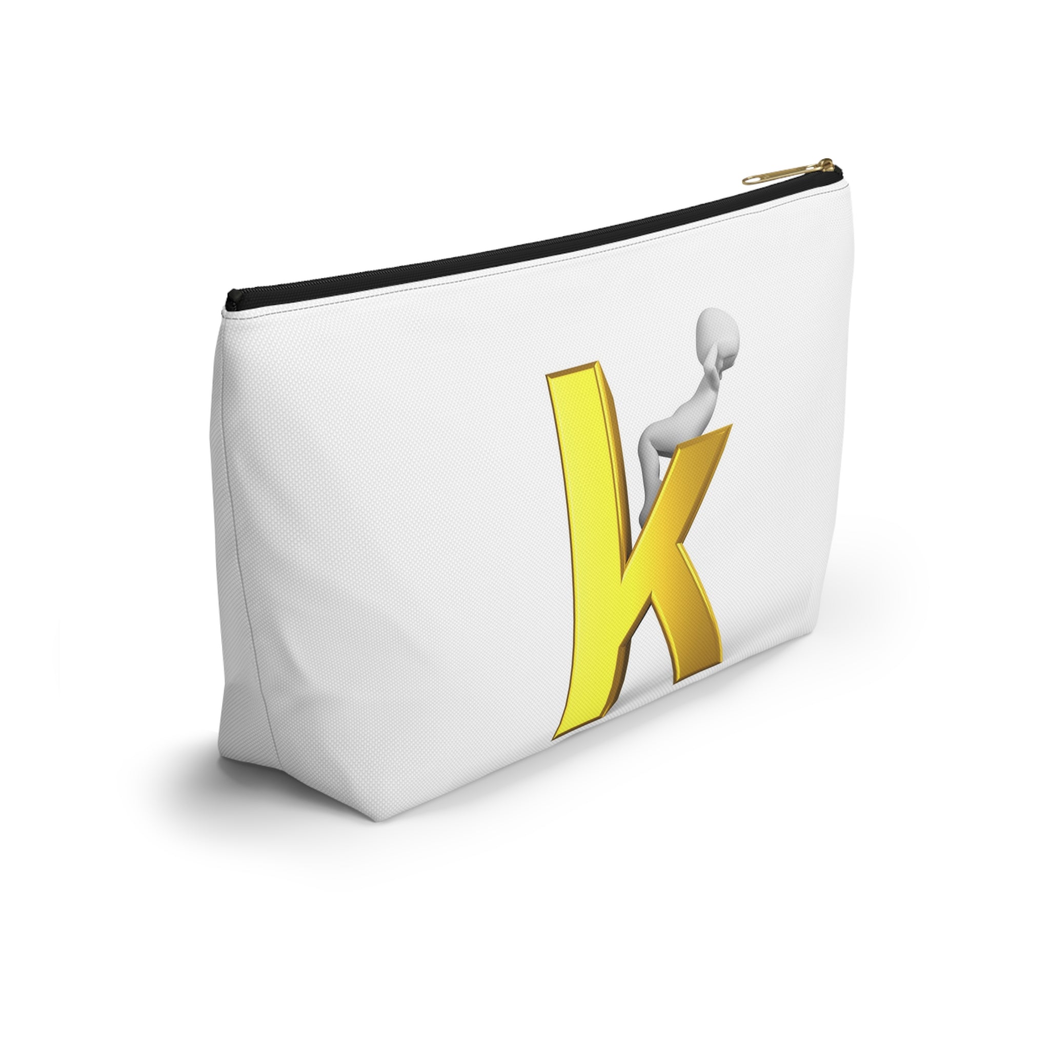 Gold Letter K with Figure Accessory Pouch