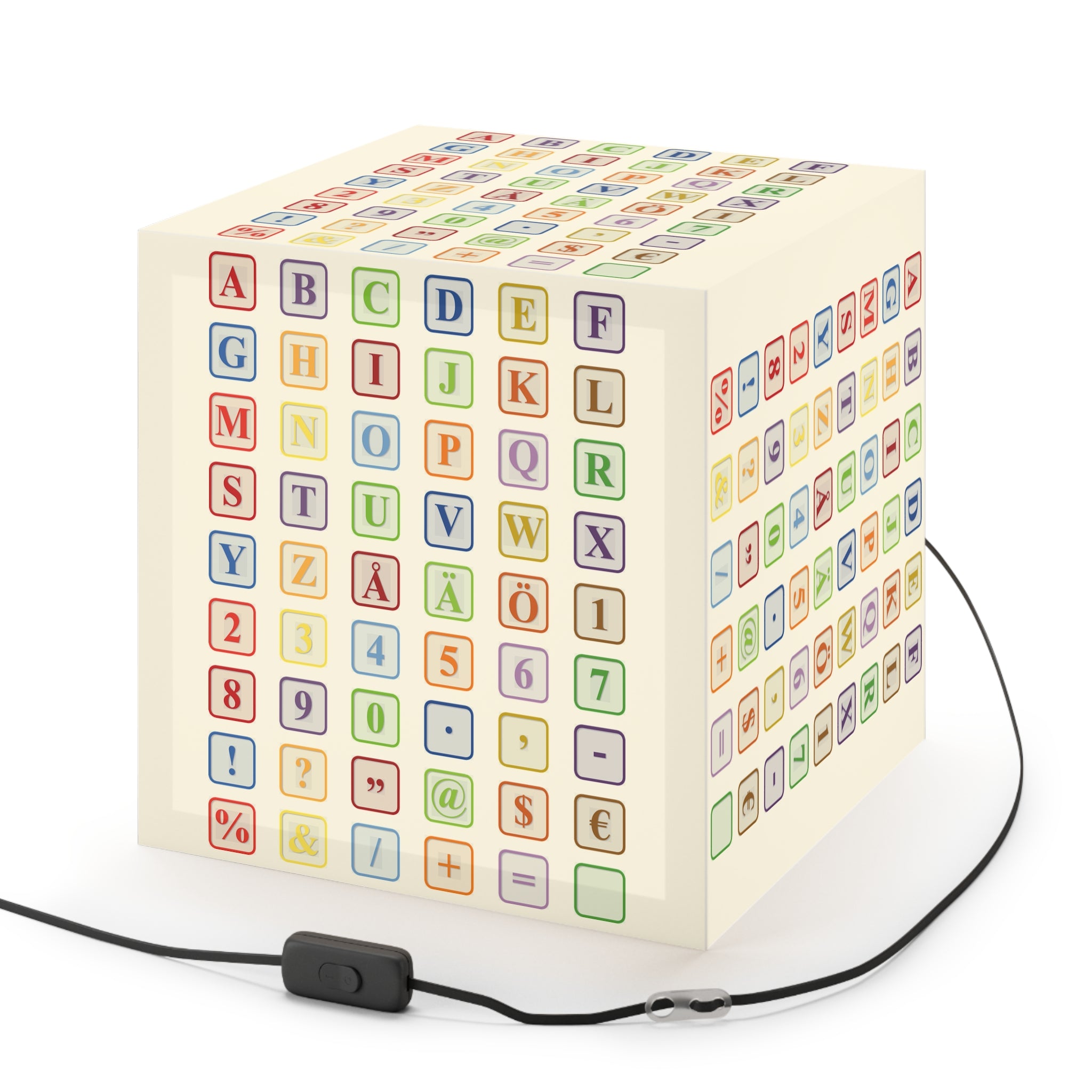 Alphabet Blocks Light Cube Lamp | Colorful Letter & Number Nursery Decor
