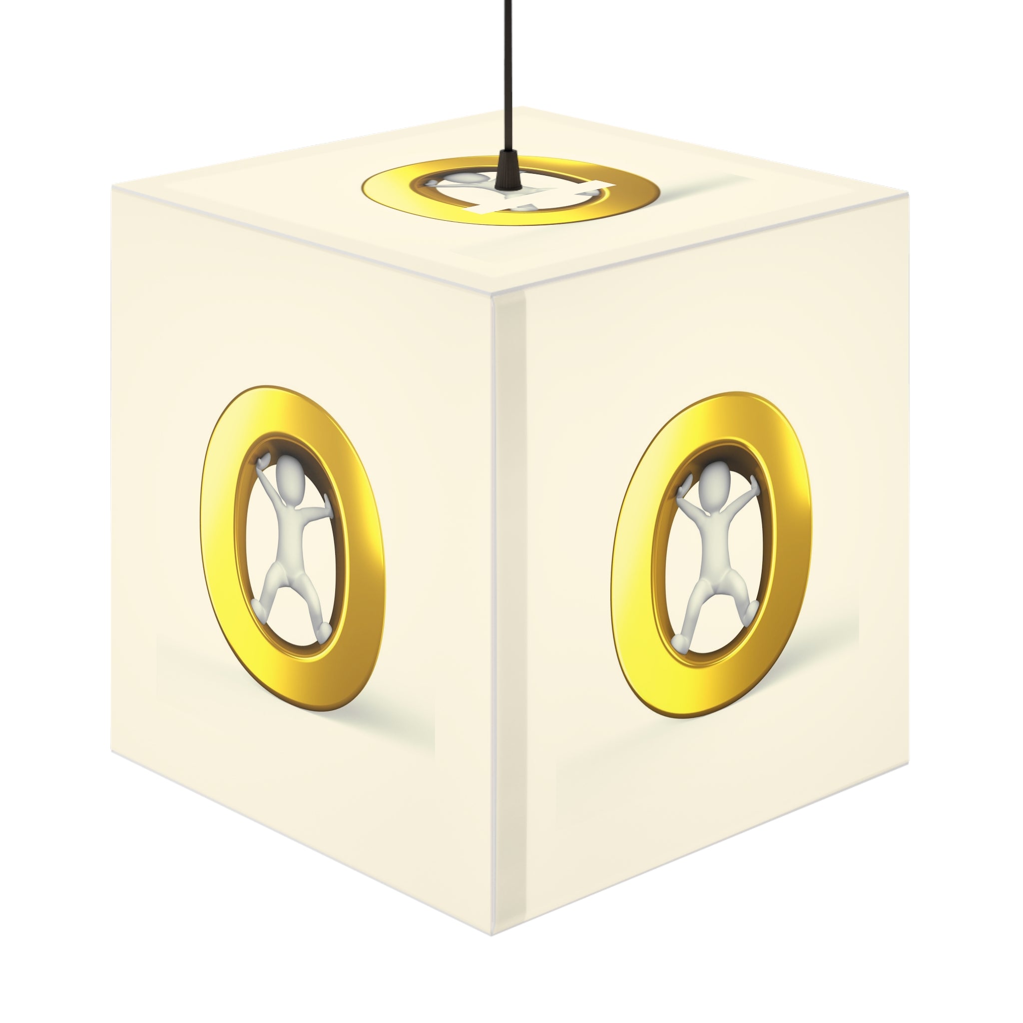 Golden Letter O Light Cube Lamp | Modern Nautical Accent Lighting