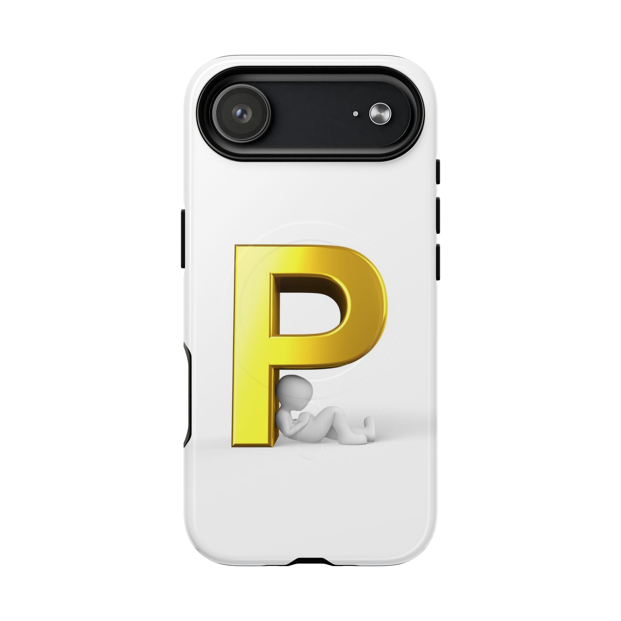 Coque de Téléphone Monogramme Lettre P Dorée | Coque Magnétique Robuste