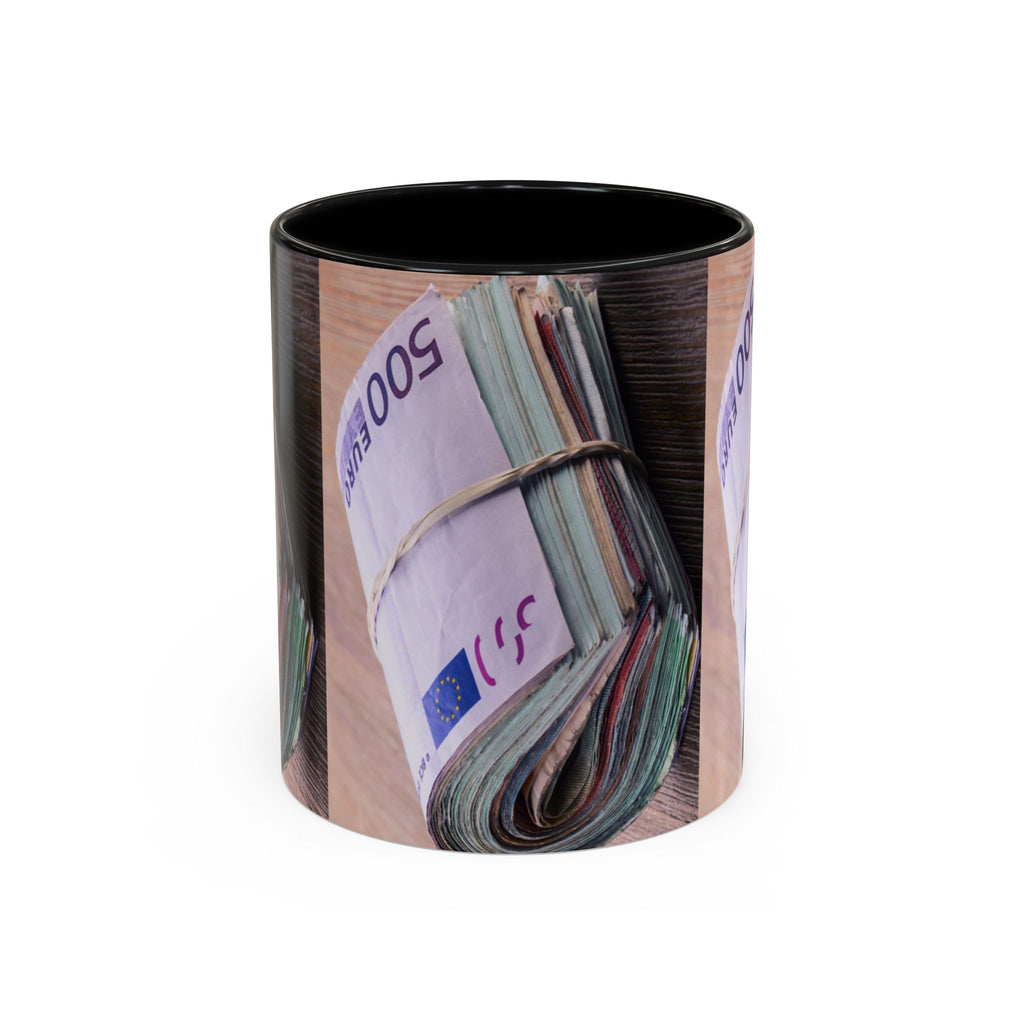 Rolled Euro Banknotes Mug | Accent Coffee Mug 11oz or 15oz