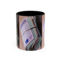 Rolled Euro Banknotes Mug | Accent Coffee Mug 11oz or 15oz