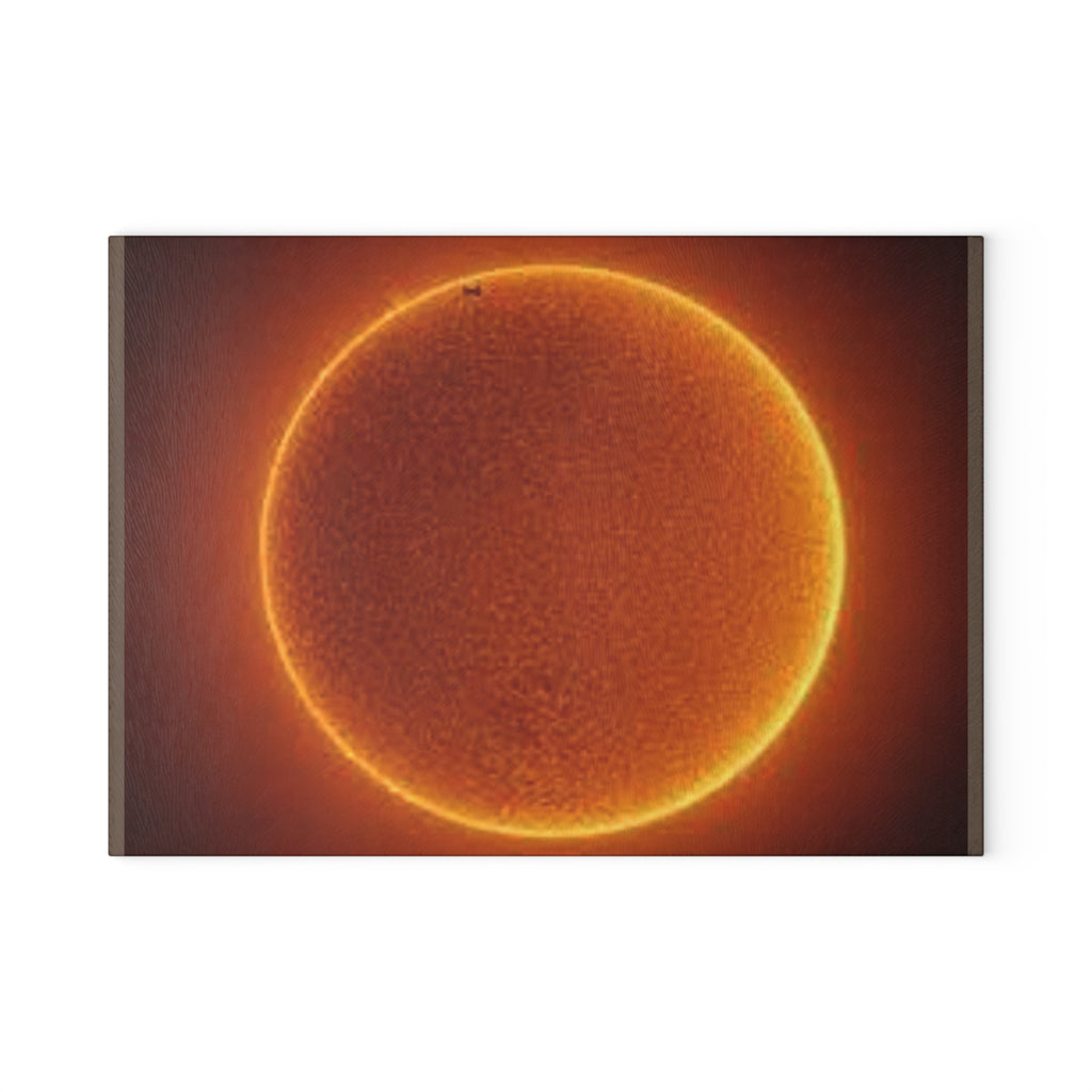 Solar Eclipse Circle Glass Cutting Board | Sun Halo Kitchen Decor