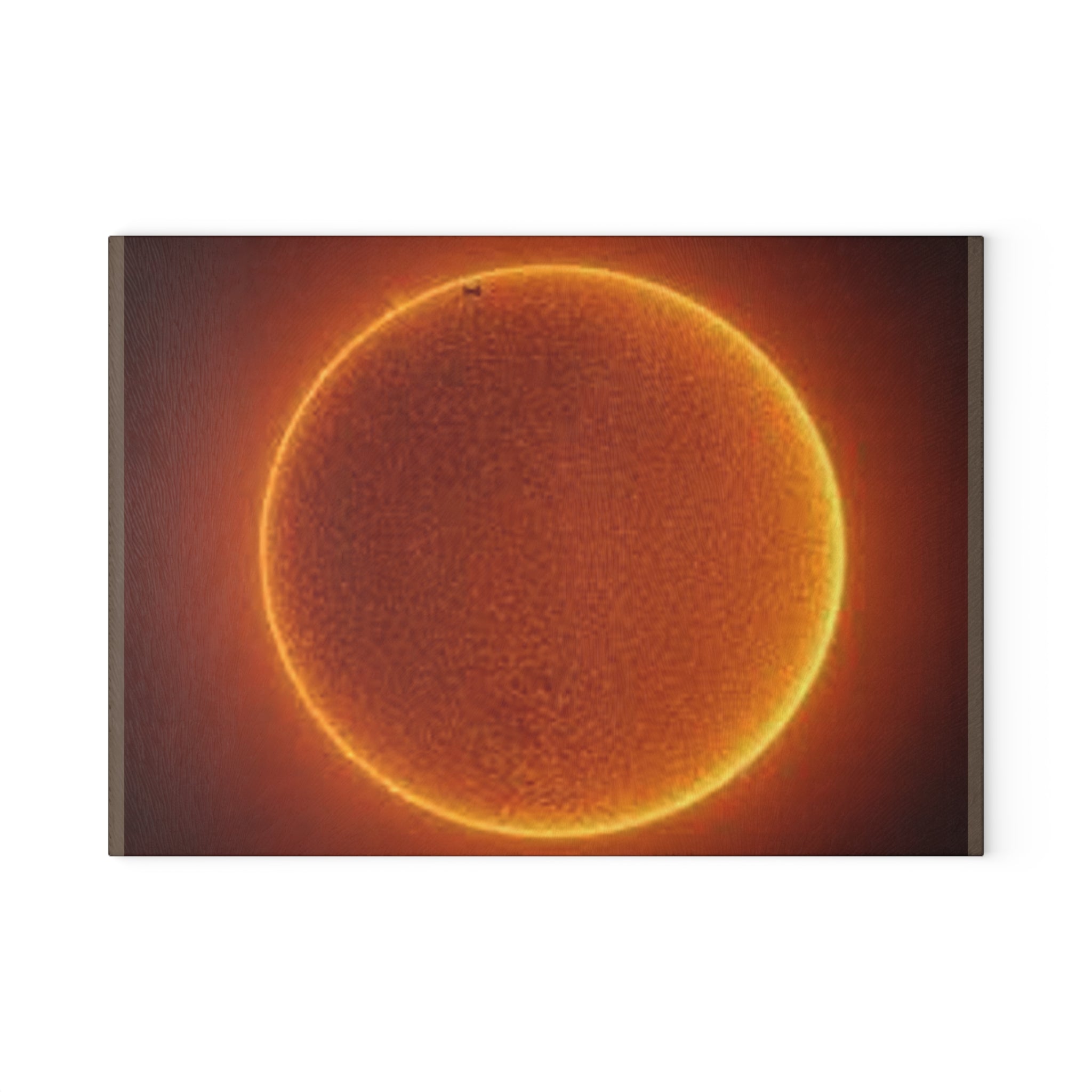 Solar Eclipse Circle Glass Cutting Board | Sun Halo Kitchen Decor