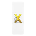 3D Person with Gold X Rubber Yoga Mat | Minimalist Logo Design