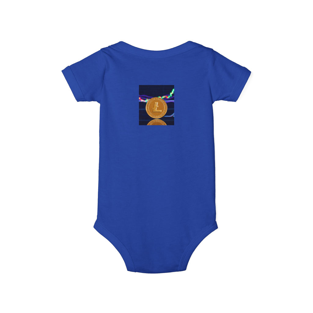 Litecoin Coin Graphic Infant Onesie | Cryptocurrency Baby Bodysuit
