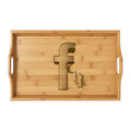 Engraved Letter F Bamboo Serving Tray | Personalized Monogram Tray