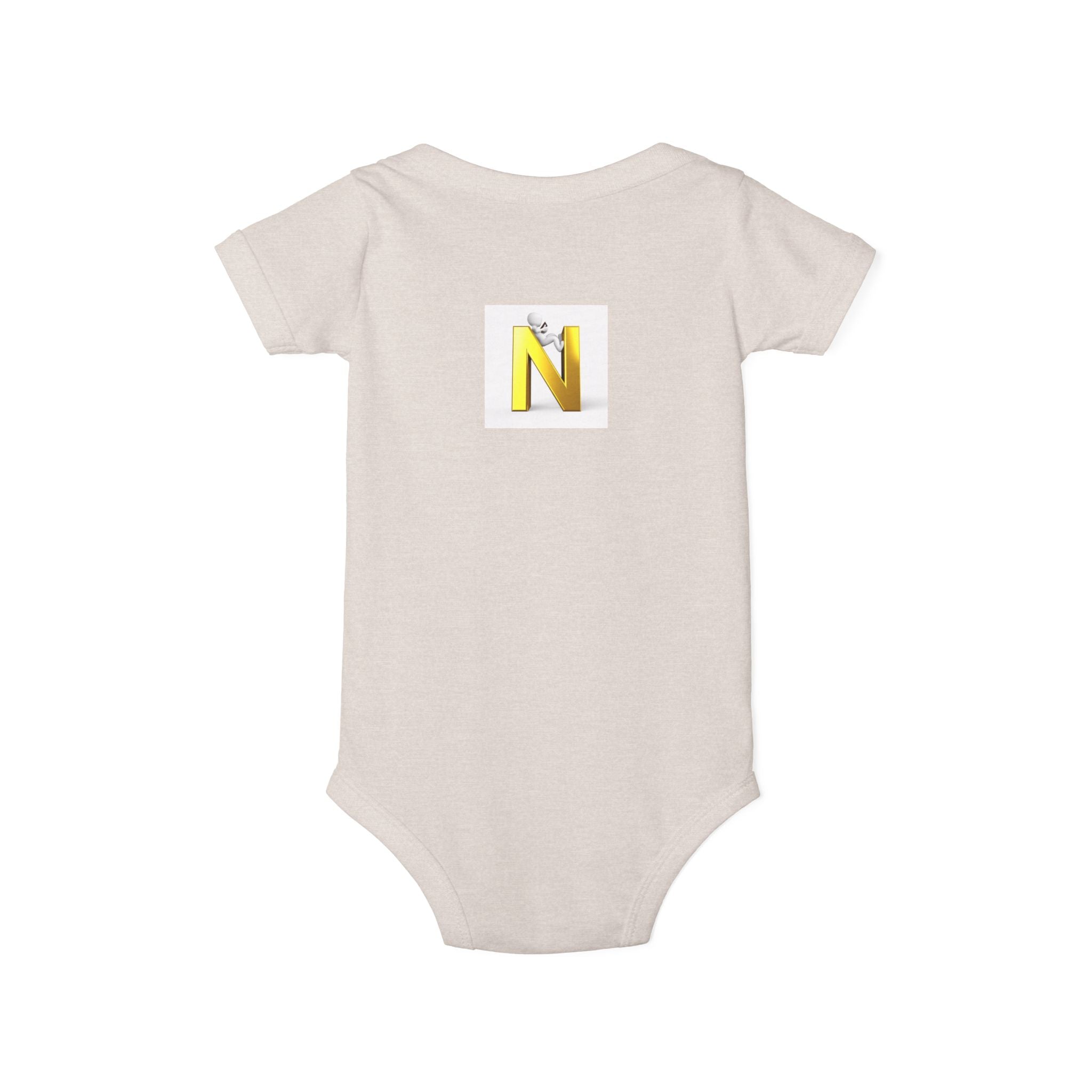 Yellow Letter N Monogram Infant Onesie | Baby Initial Jersey
