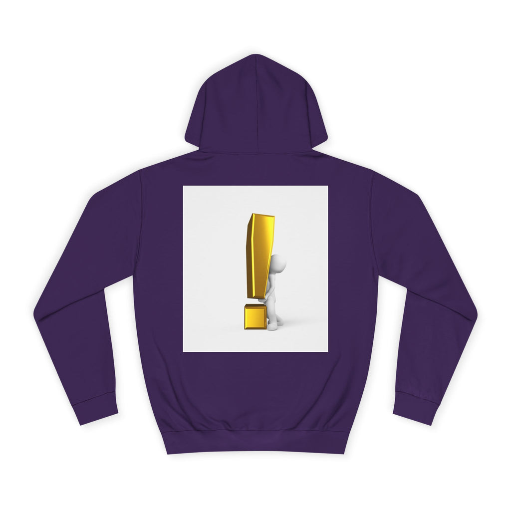 Gold Exclamation Mark Hoodie | Minimal Symbol Sweatshirt
