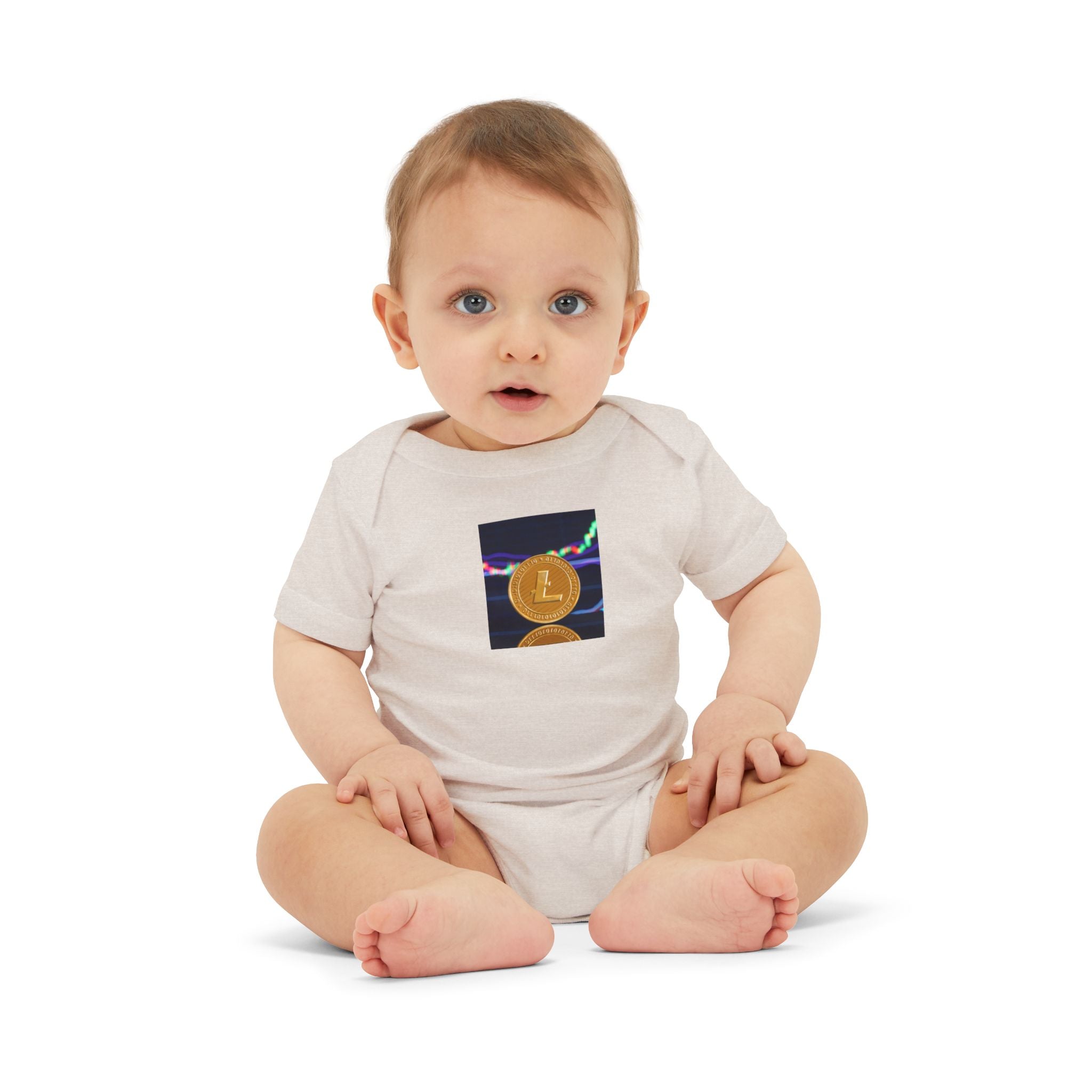 Litecoin Coin Graphic Infant Onesie | Cryptocurrency Baby Bodysuit