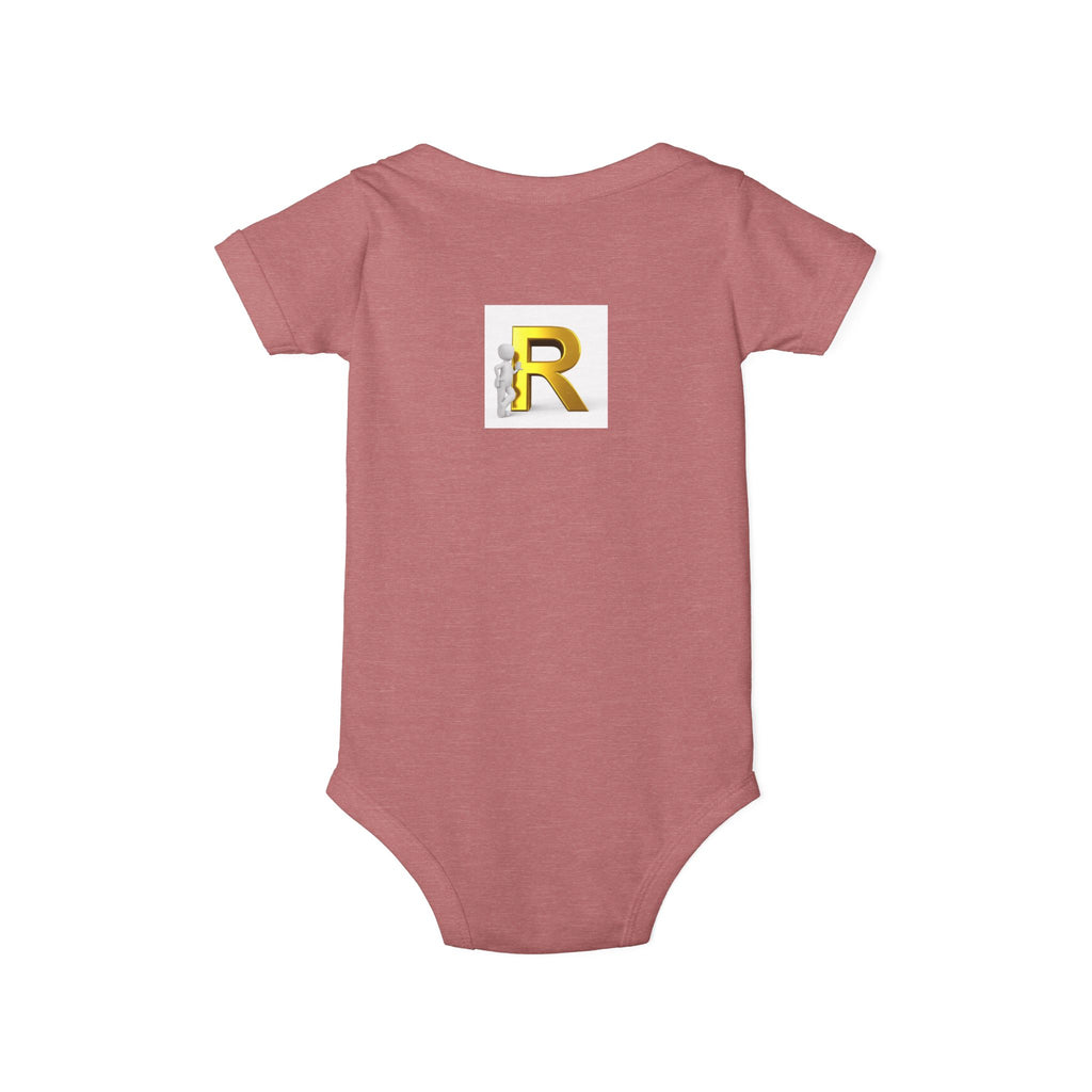 Gold Letter R Monogram Infant Onesie | Baby Bodysuit