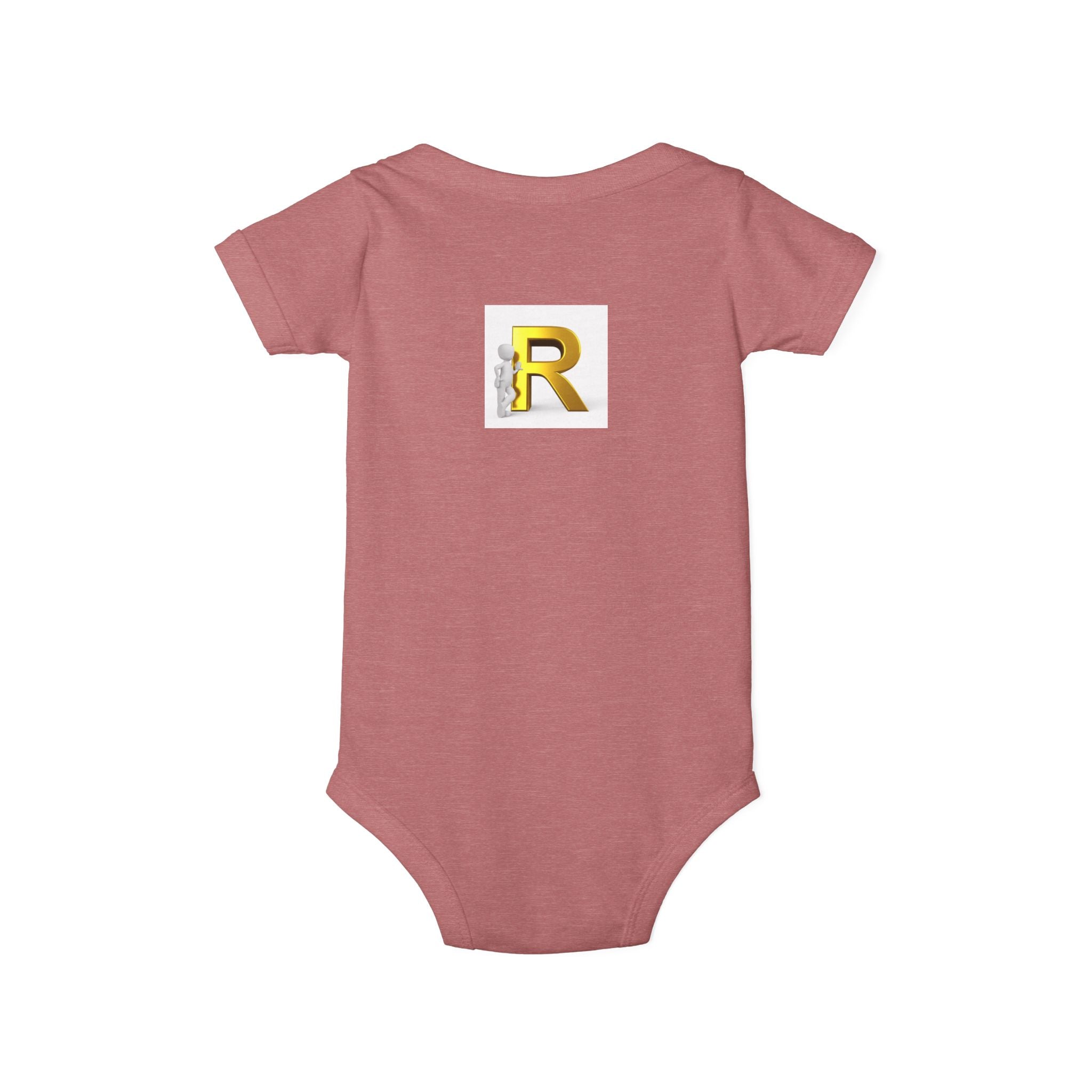 Gold Letter R Monogram Infant Onesie | Baby Bodysuit