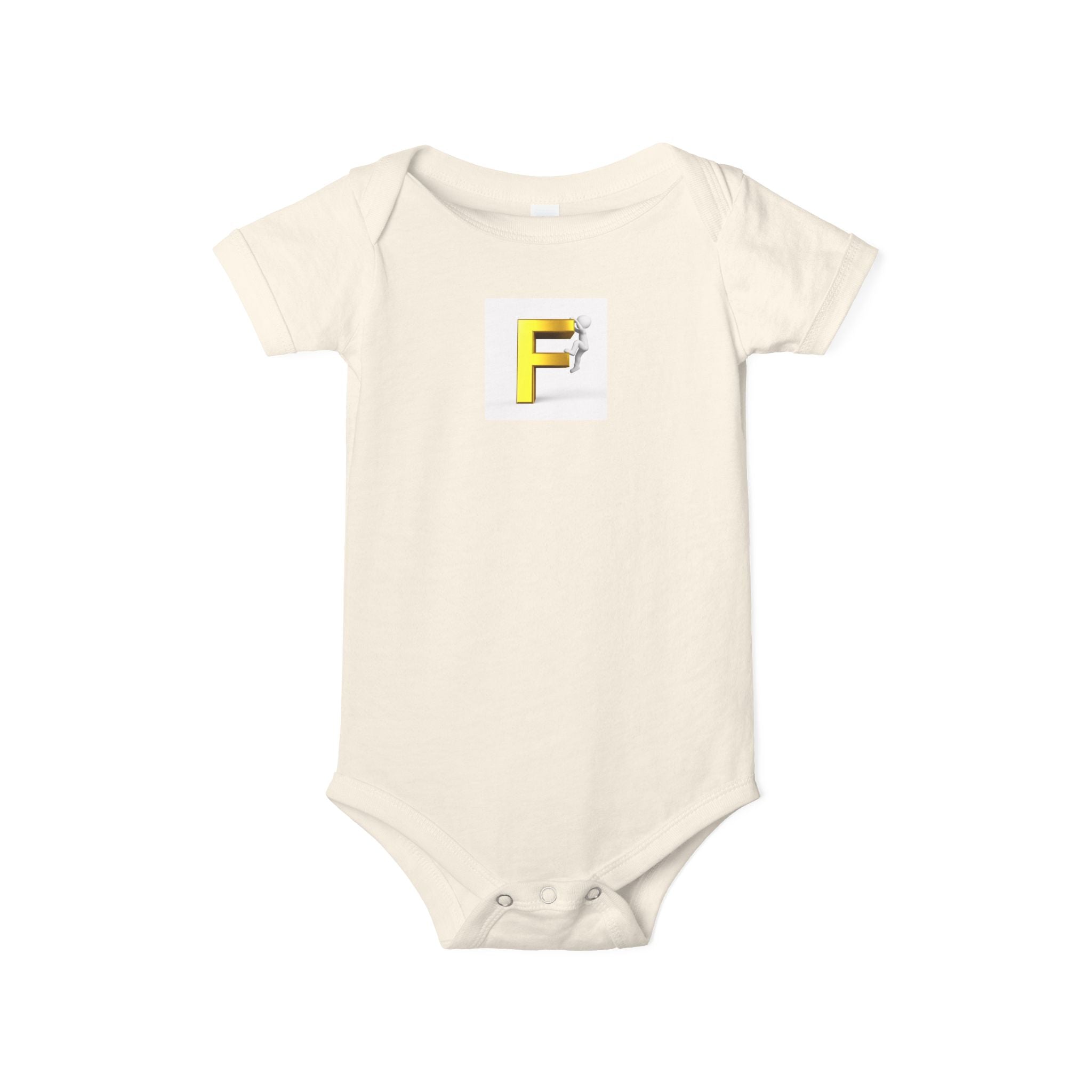 Grenouillère Bébé Initiale F Jaune | Body Monogramme Bébé