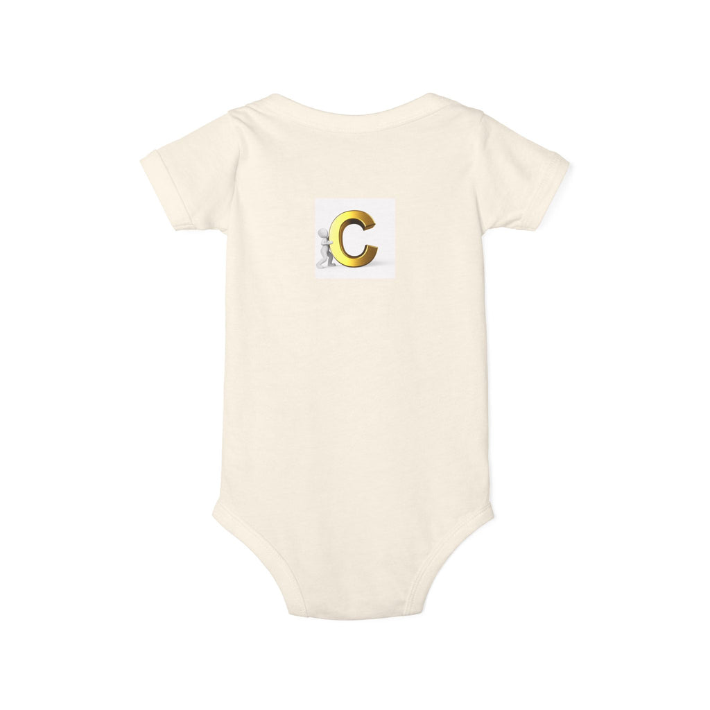 Gold Letter C Monogram Infant Onesie | Baby Bodysuit Initial