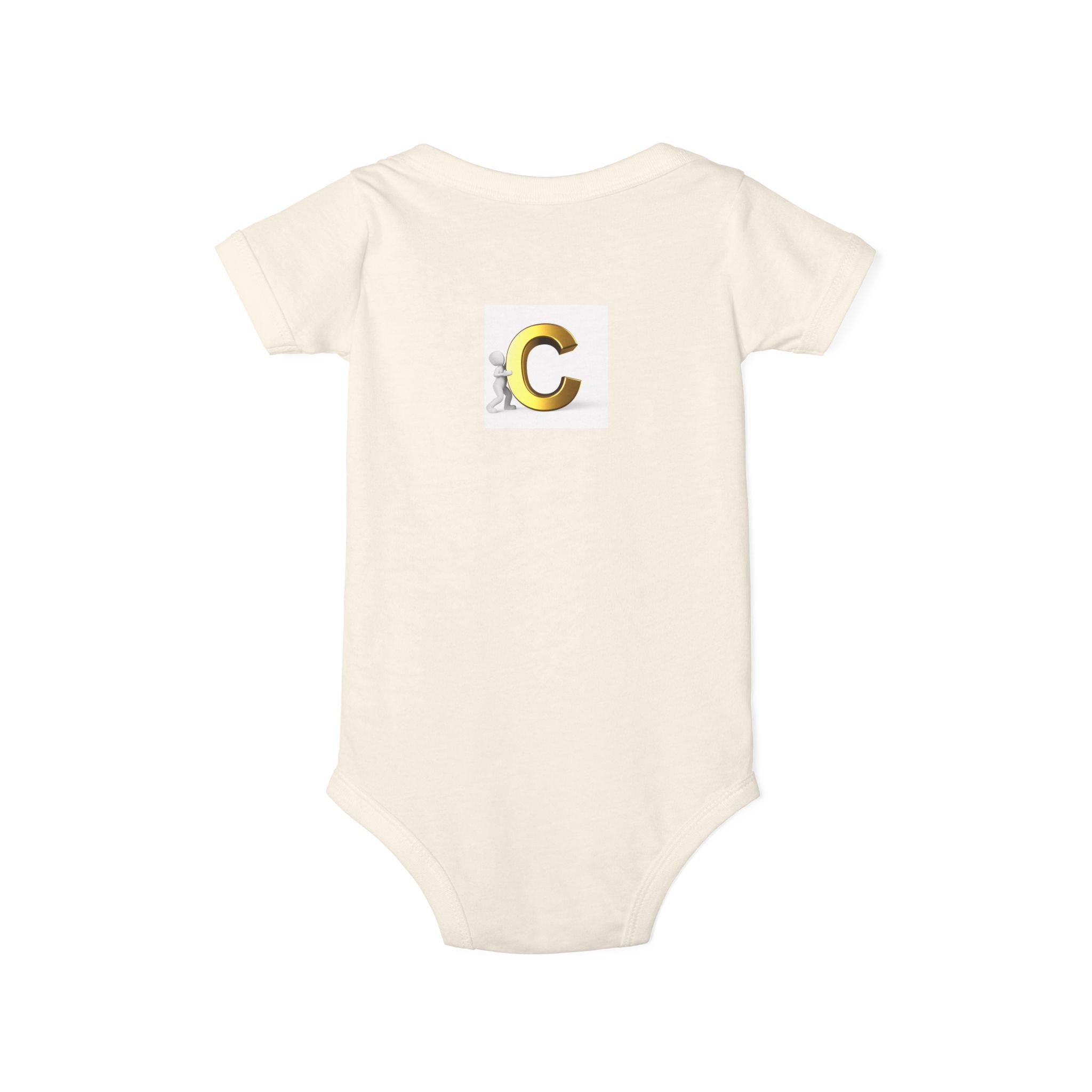 Gold Letter C Monogram Infant Onesie | Baby Bodysuit Initial