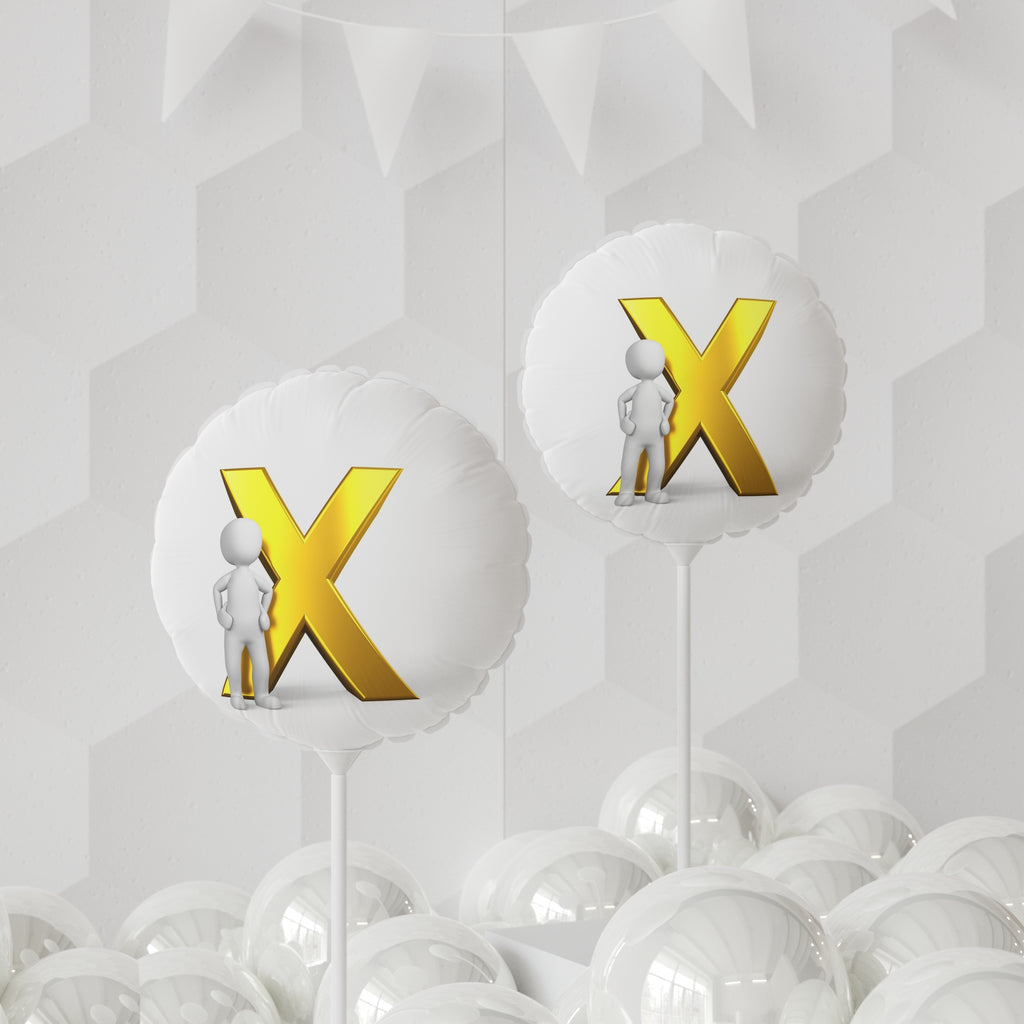 Gold Letter X Balloon round foil balloon