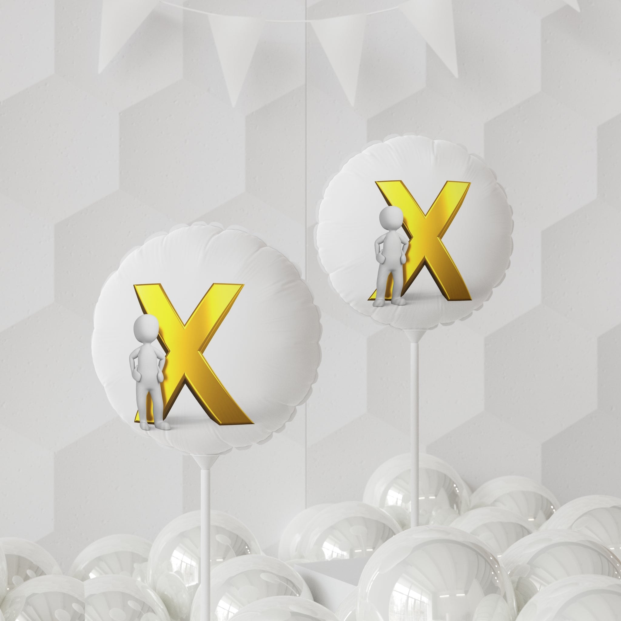 Gold Letter X Balloon round foil balloon