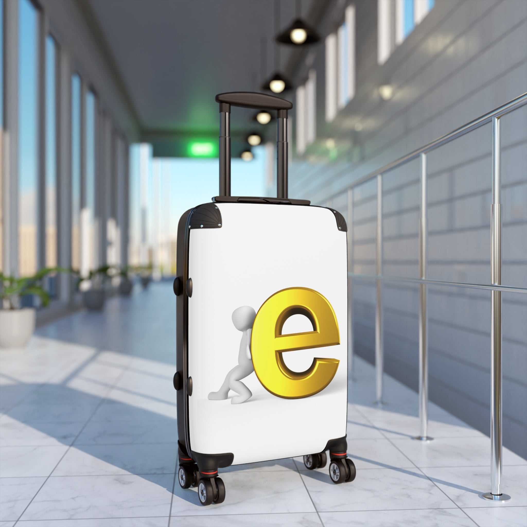 Yellow Letter E Logo Suitcase | Personalized Luggage Cover