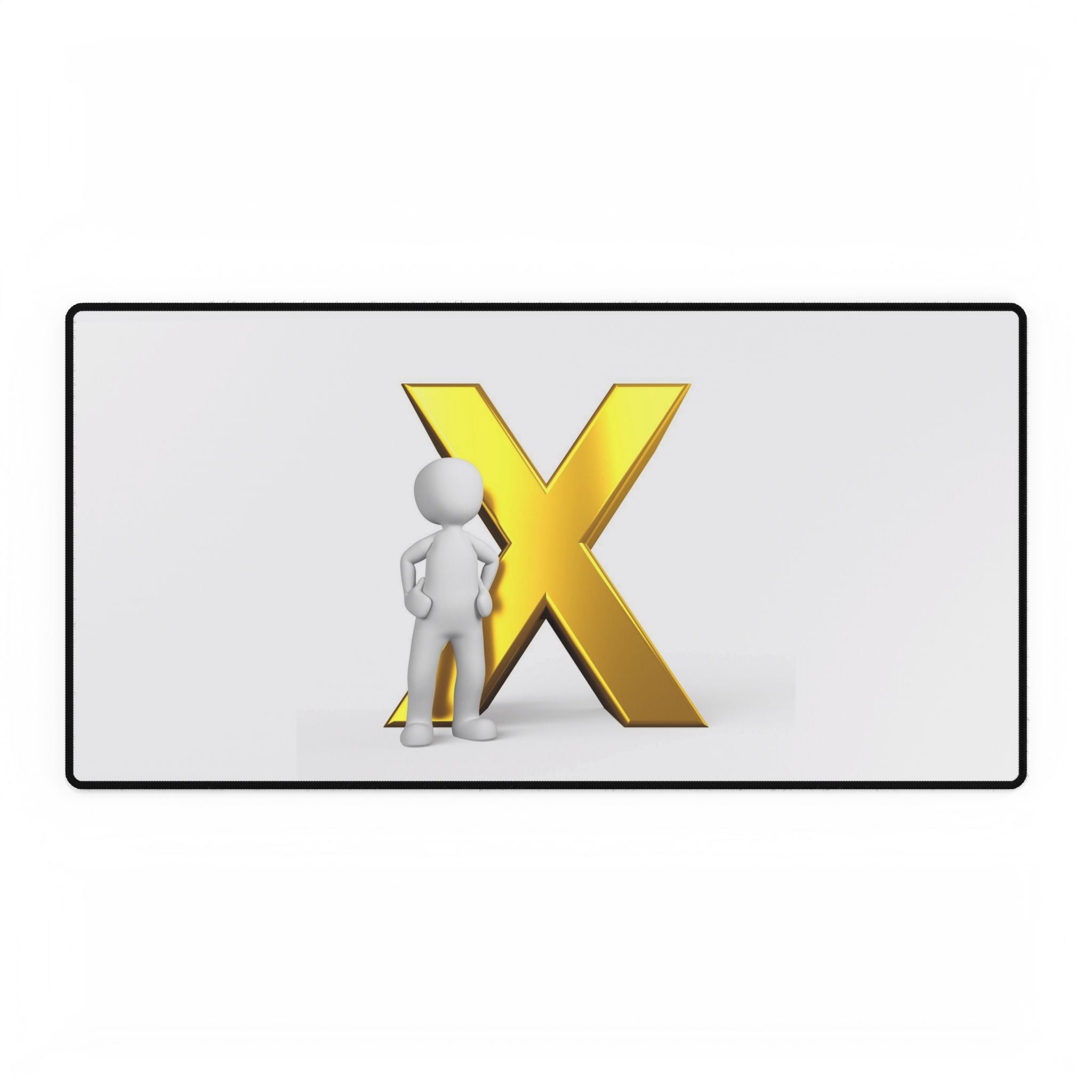 Tapis de bureau Motif lettre X dorée | Tapis de souris minimaliste