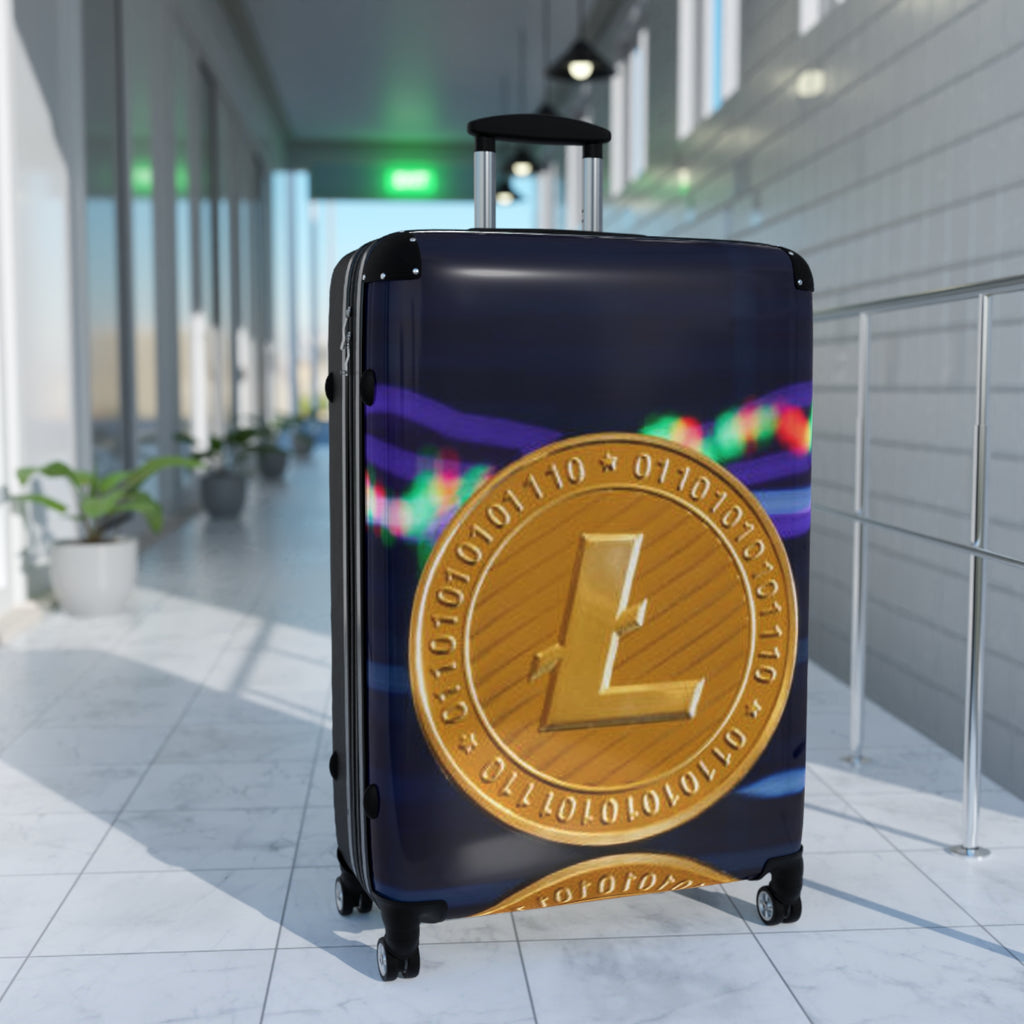Litecoin Crypto Coin Suitcase | Luggage with Cryptocurrency Design