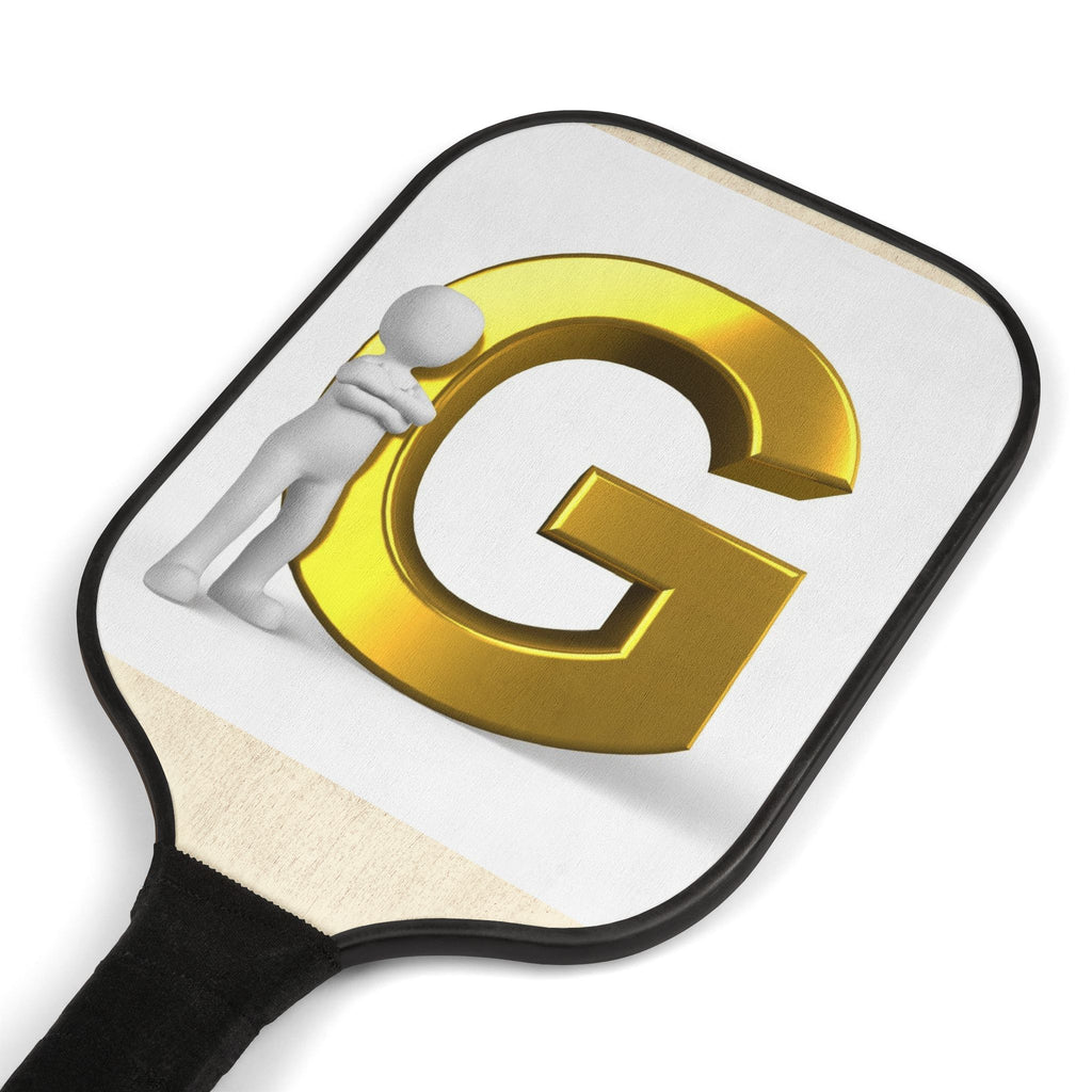 Gold Letter G Pickleball Paddle