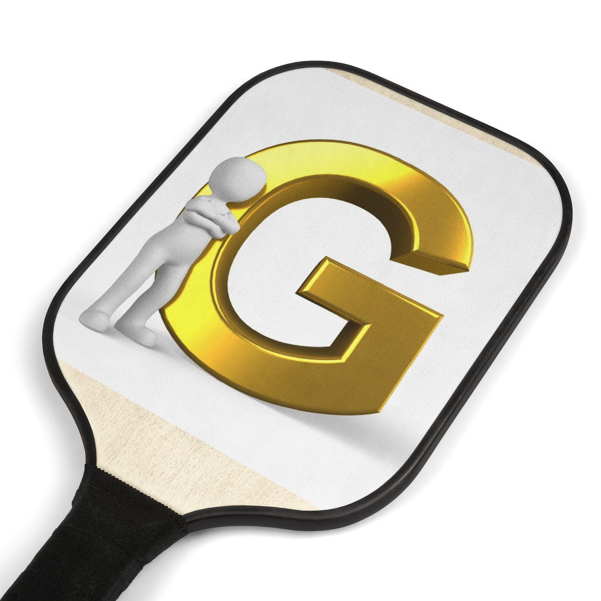 Gold Letter G Pickleball Paddle