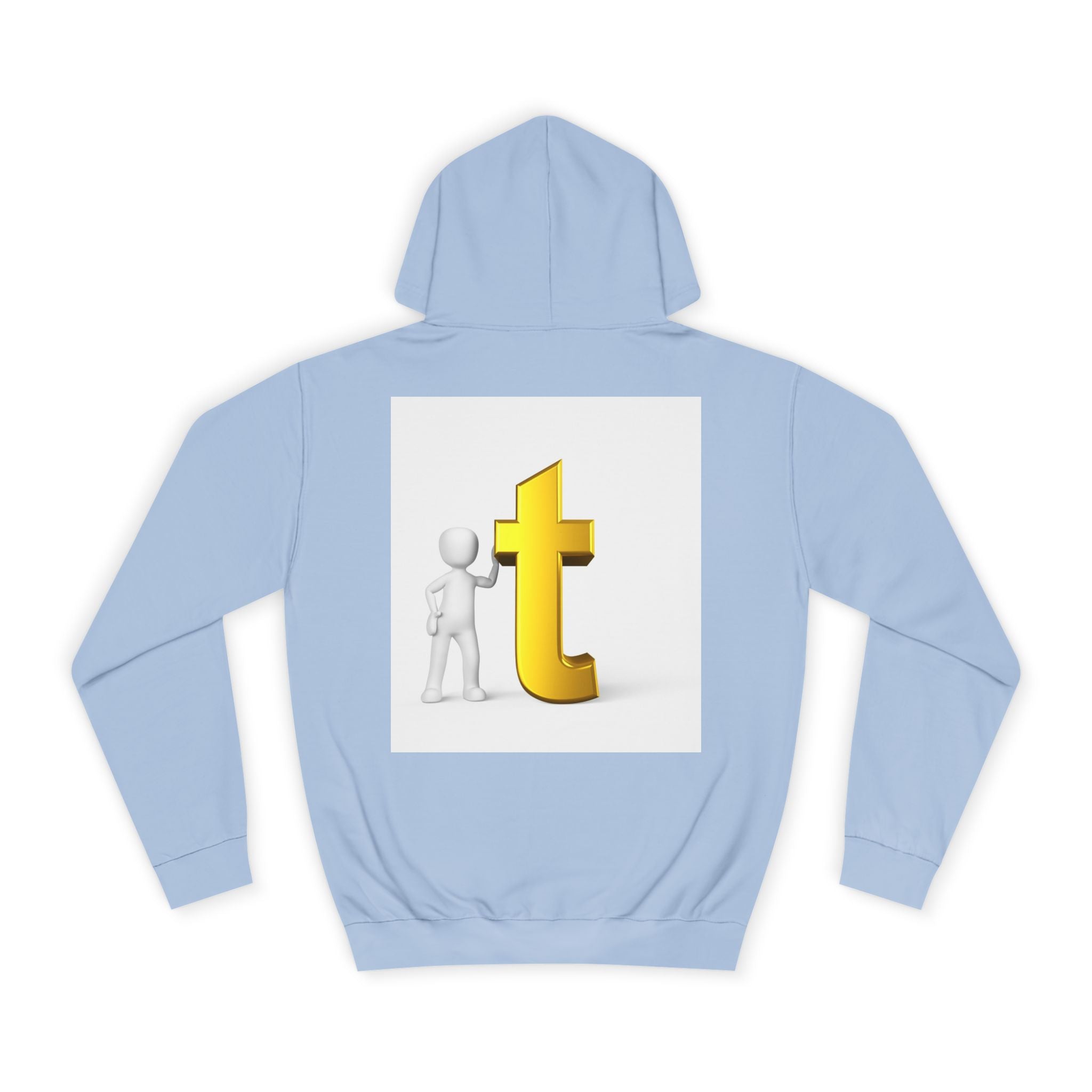 3D Gold Letter T Hoodie | Minimal Letterman Initial Sweatshirt