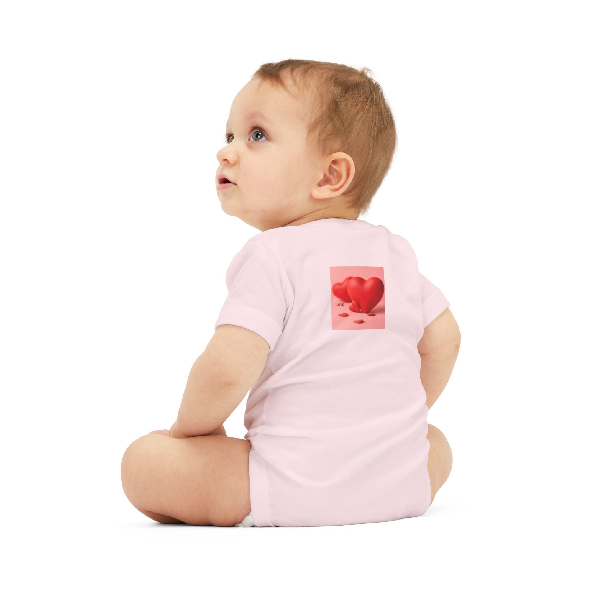 Red Heart Illustration Infant Bodysuit | Cute Valentine Baby Onesie