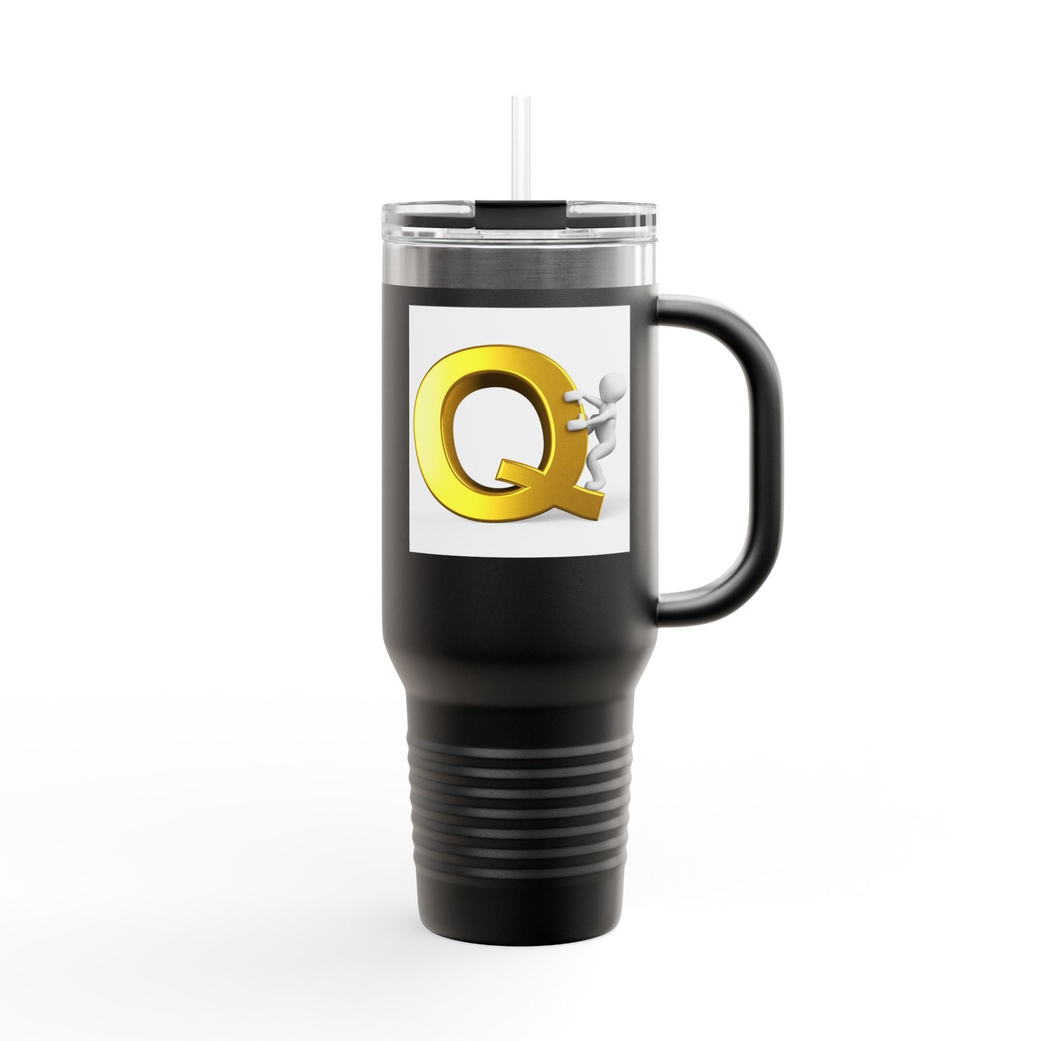 Gold Letter Q Monogram Travel Mug | 40oz Insulated Tumbler