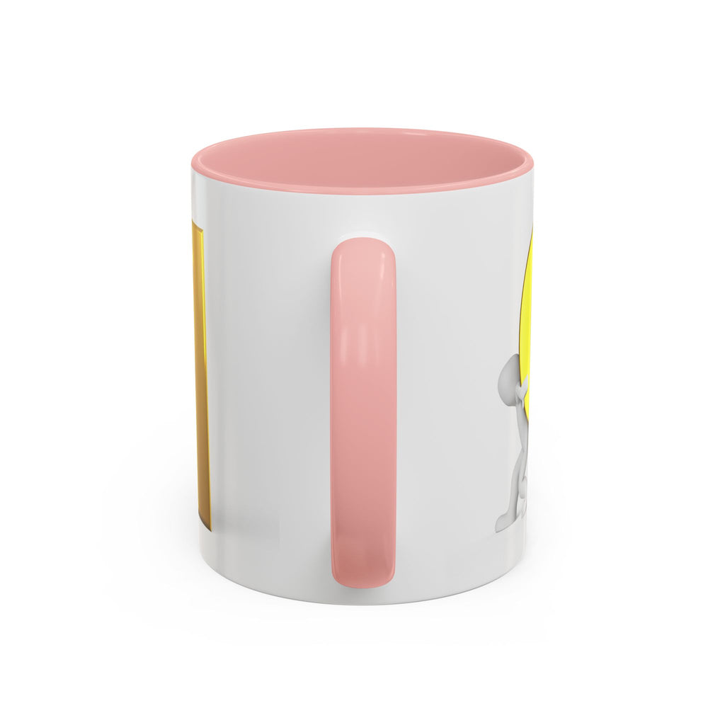 Gold Letter Q Push Character Mug | Accent Coffee Mug 11oz 15oz