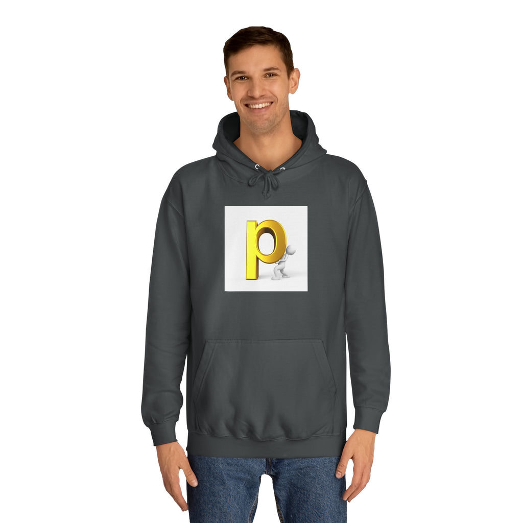 3D Letter P Character Hoodie | Initial P Monogram Pullover
