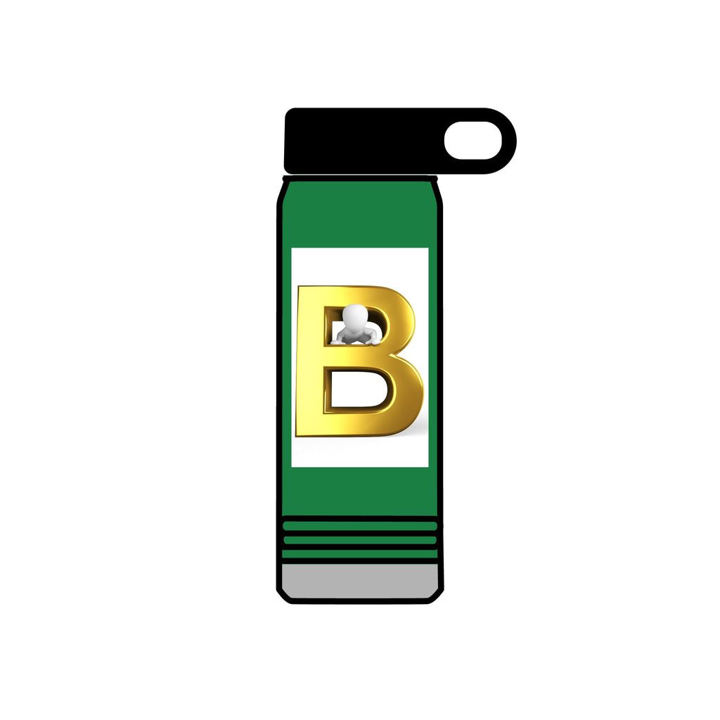 Gold Letter B Monogram Water Bottle | 20oz Initial Bottle
