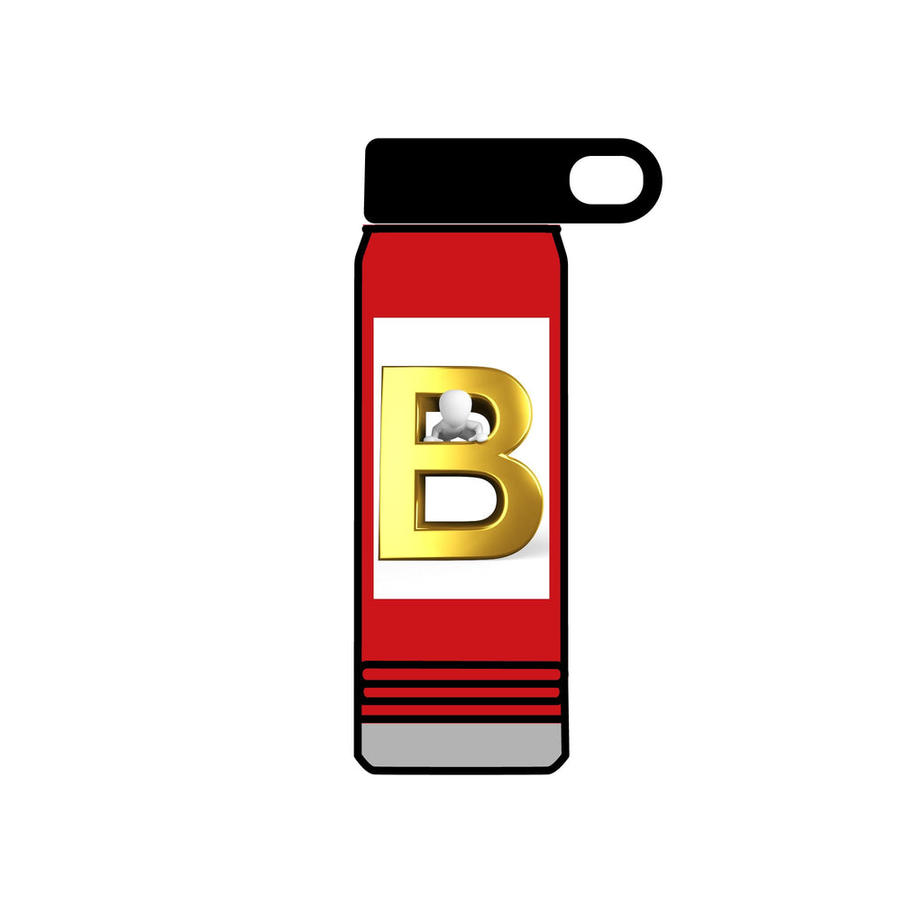 Gold Letter B Monogram Water Bottle | 20oz Initial Bottle