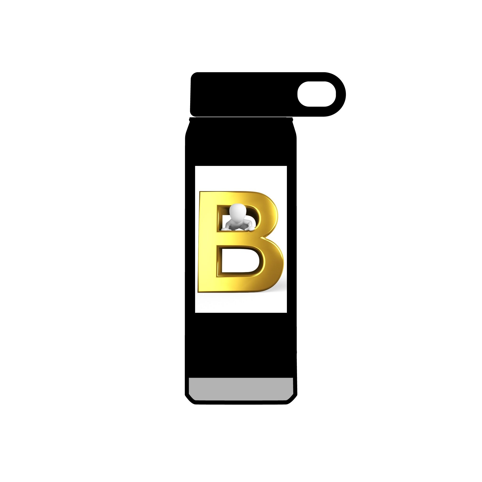 Gold Letter B Monogram Water Bottle | 20oz Initial Bottle