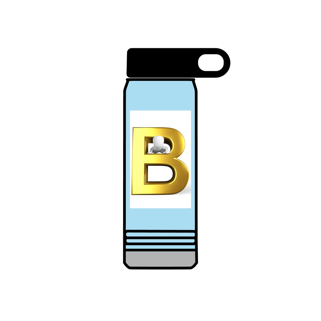 Gold Letter B Monogram Water Bottle | 20oz Initial Bottle