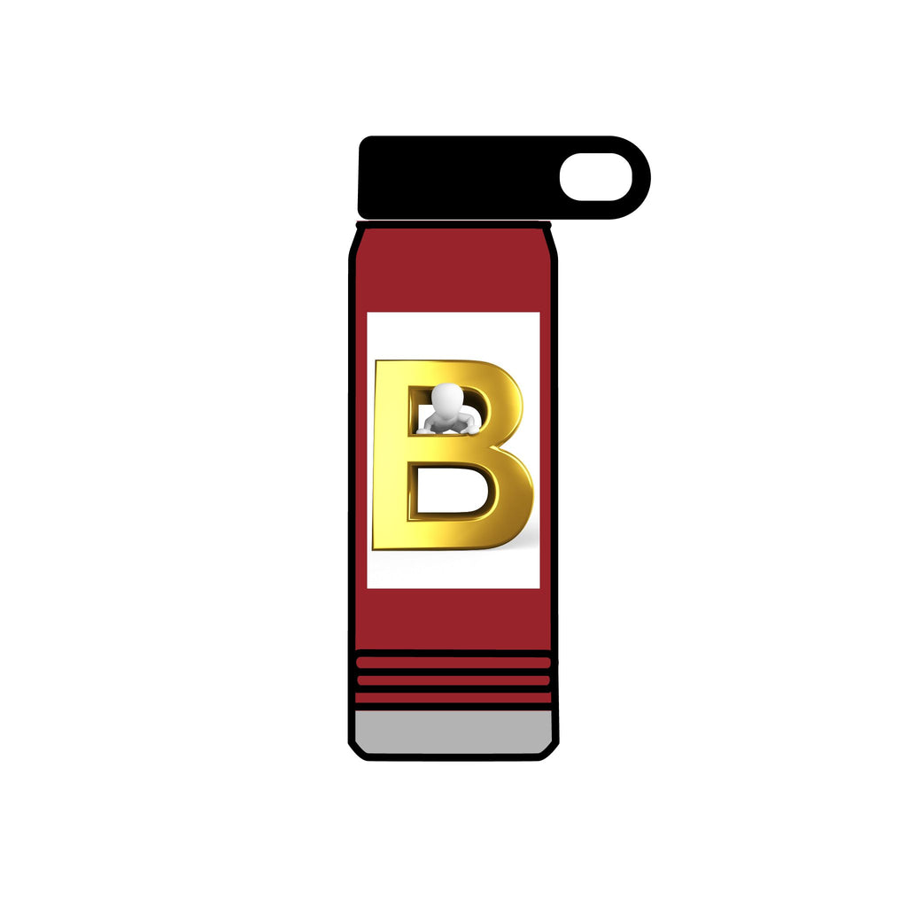 Gold Letter B Monogram Water Bottle | 20oz Initial Bottle