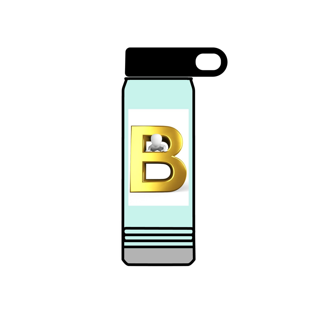 Gold Letter B Monogram Water Bottle | 20oz Initial Bottle