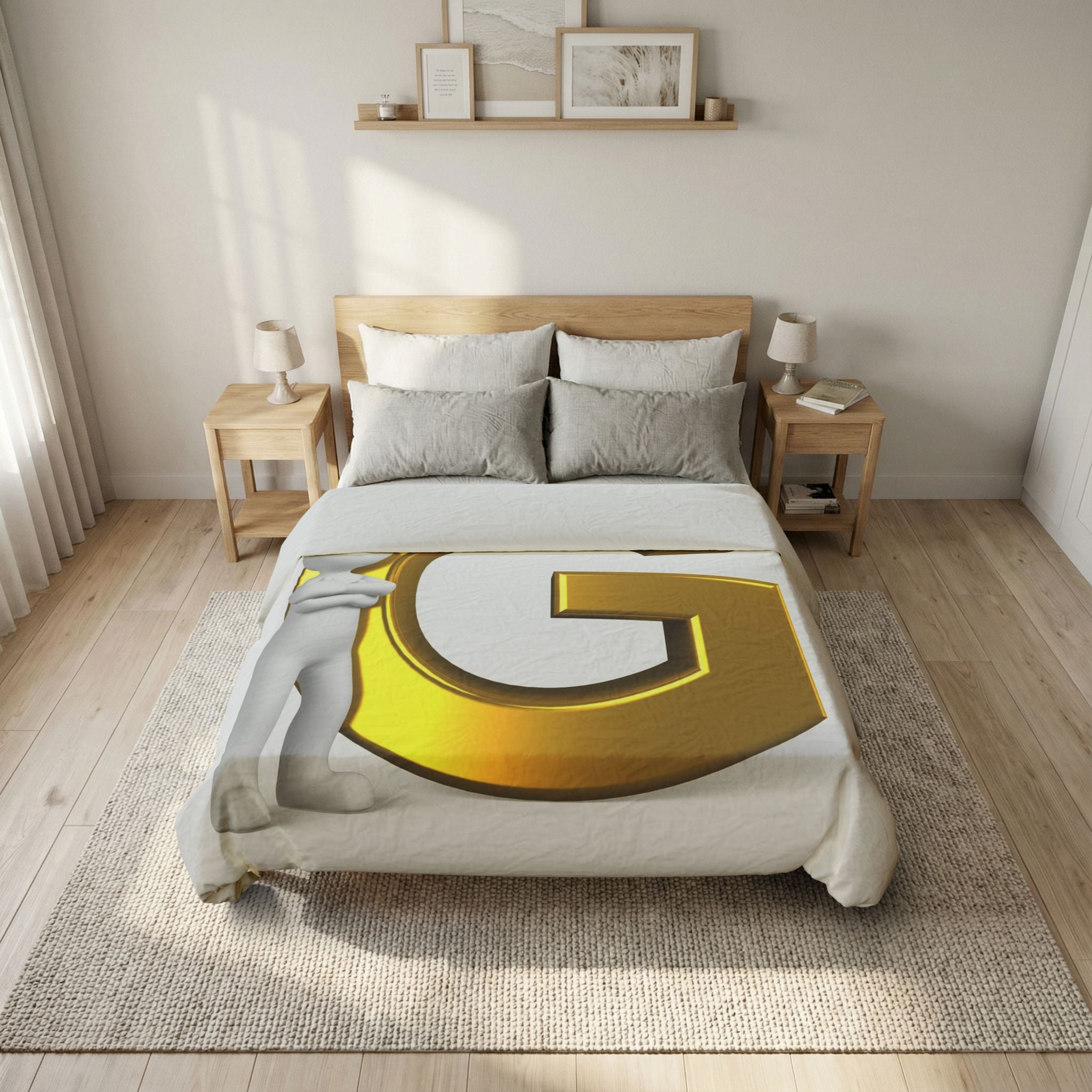Gold Letter G Duvet Cover | Initial Monogram Bedding