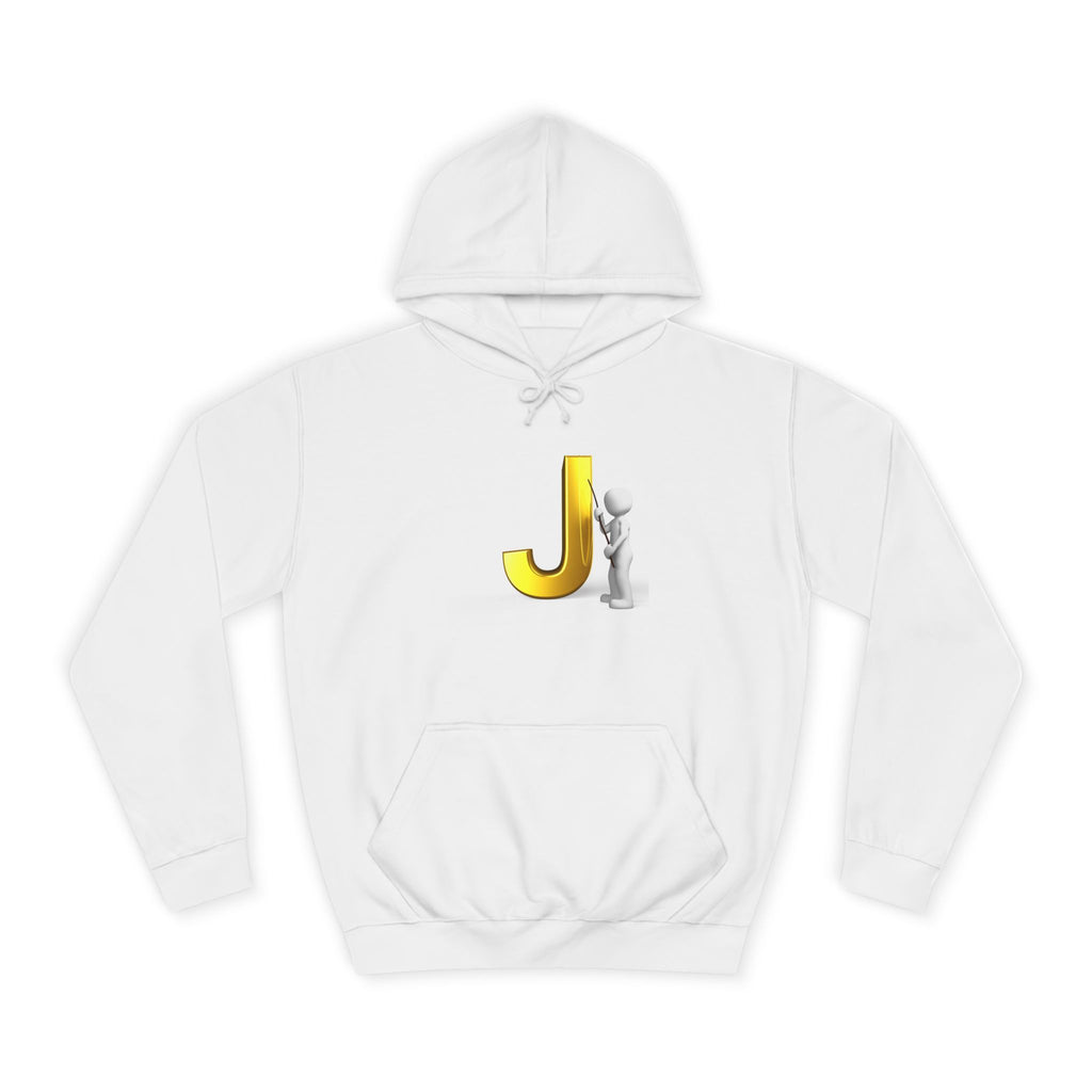 Golden Letter J Initial Hoodie | Monogram J Sweatshirt