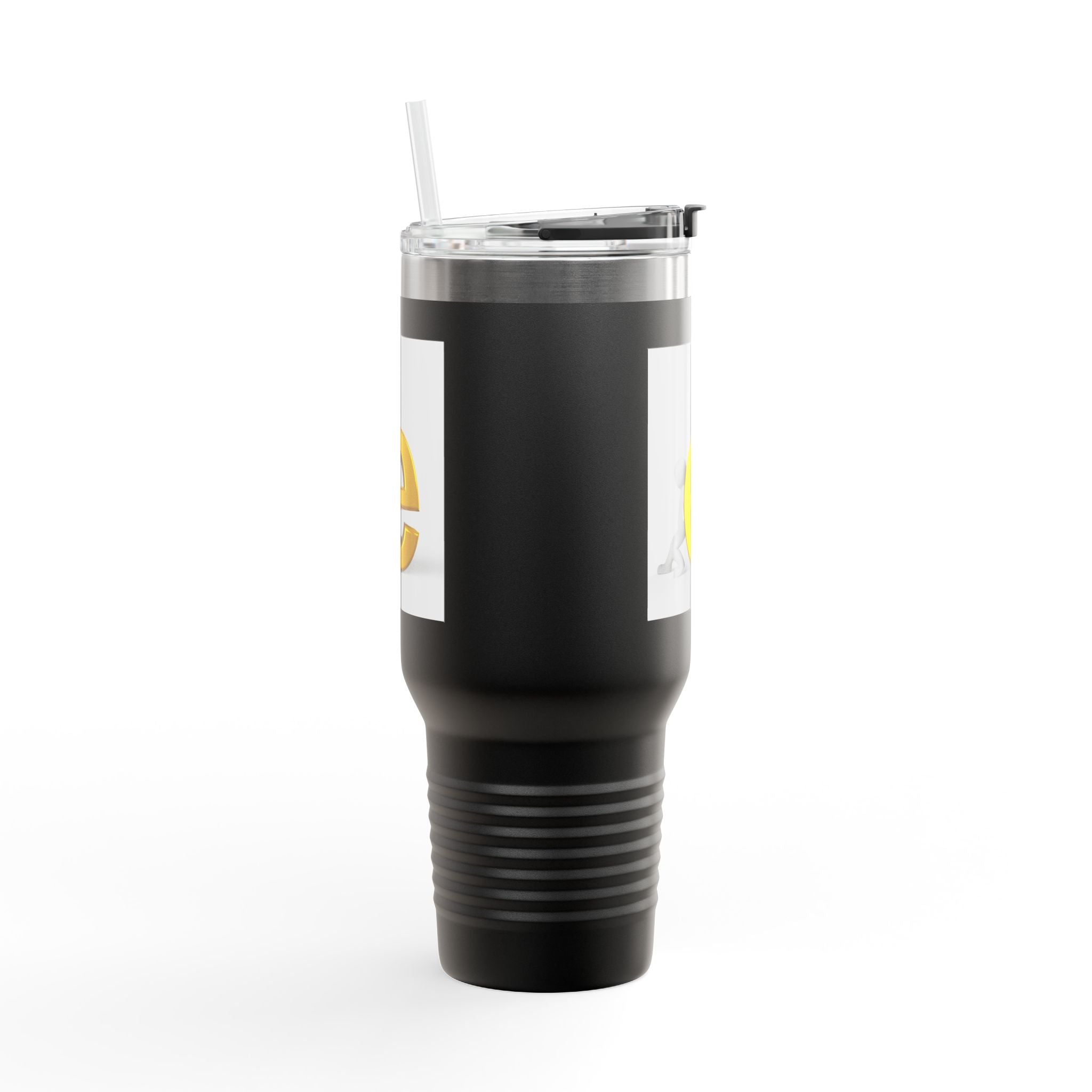 Mug de voyage personnage lettre E en 3D jaune | Gobelet isotherme 40oz