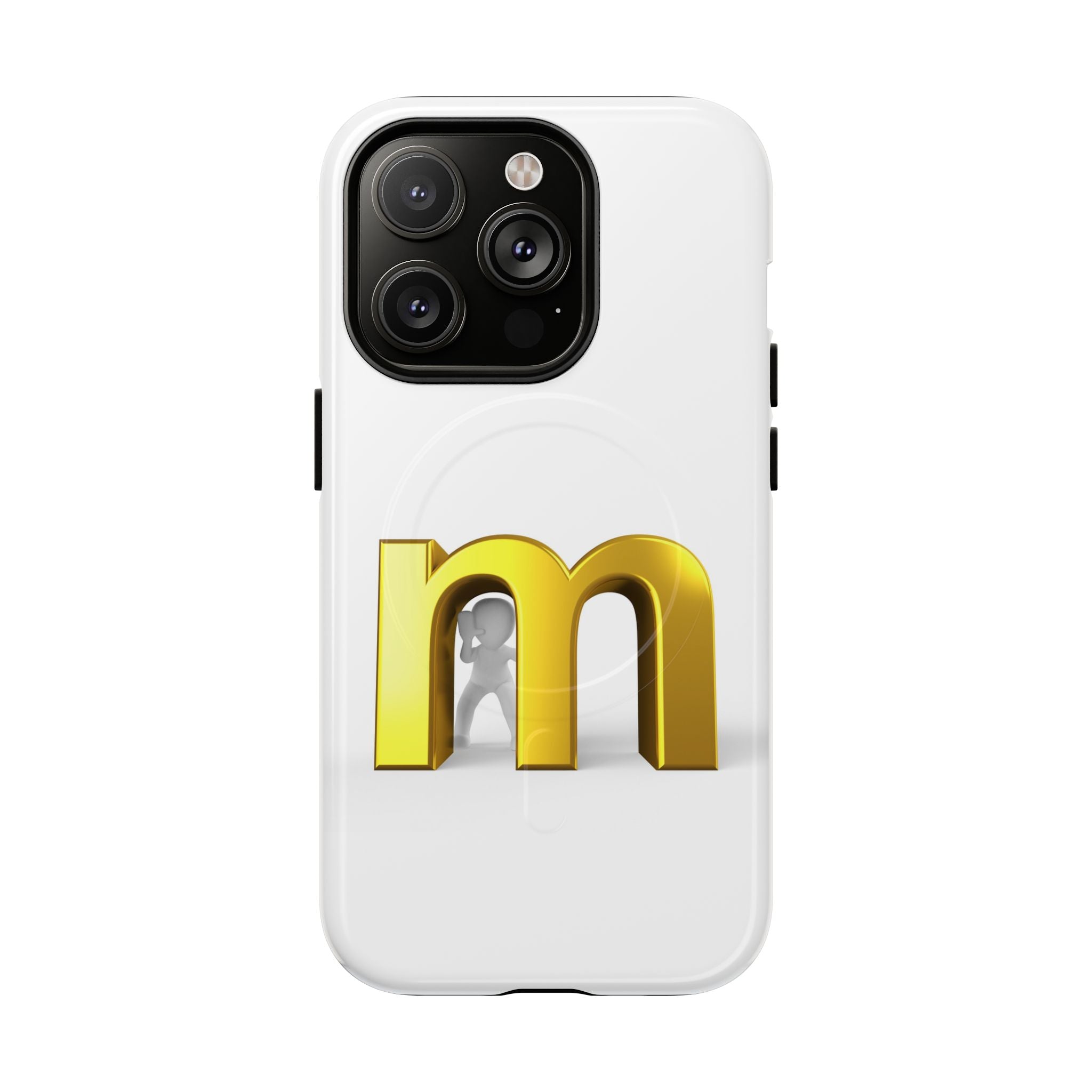 Coque de téléphone Lettre M dorée | Coque magnétique renforcée, Initiale Monogramme