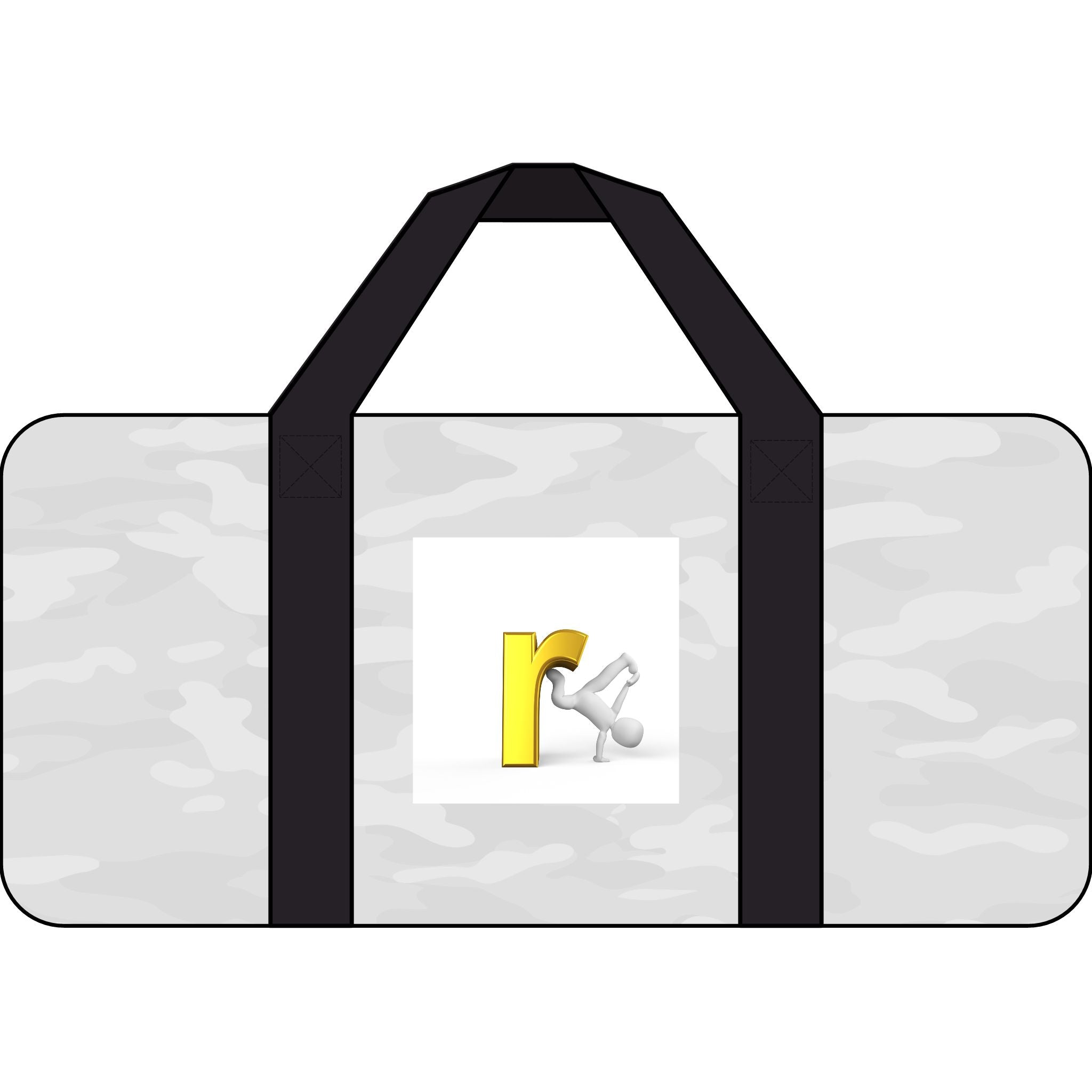 Yellow R Logo Duffel Bag | Checker or Camo Strap Travel Bag